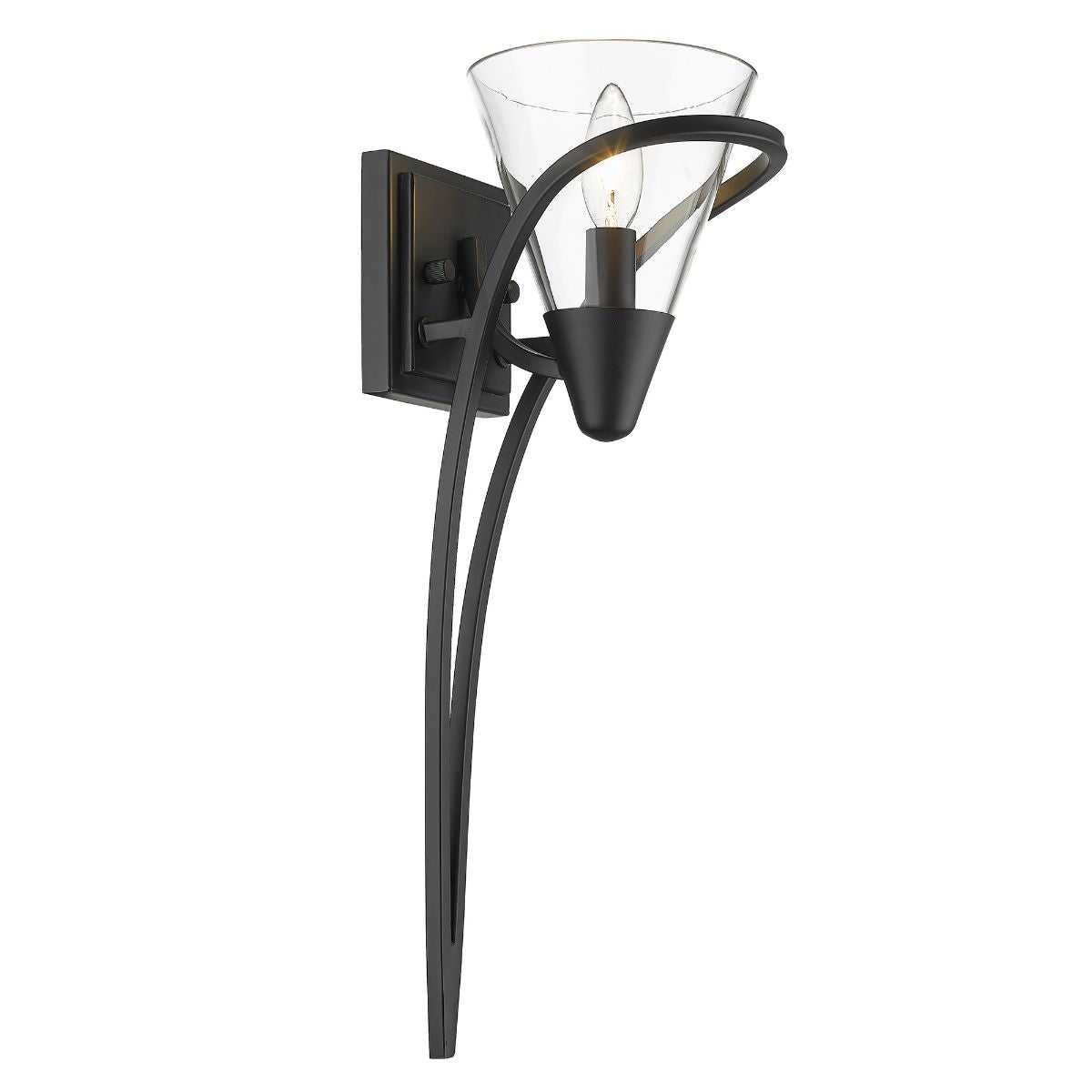 Olympia 19 in. Wall Sconce Matte Black Finish