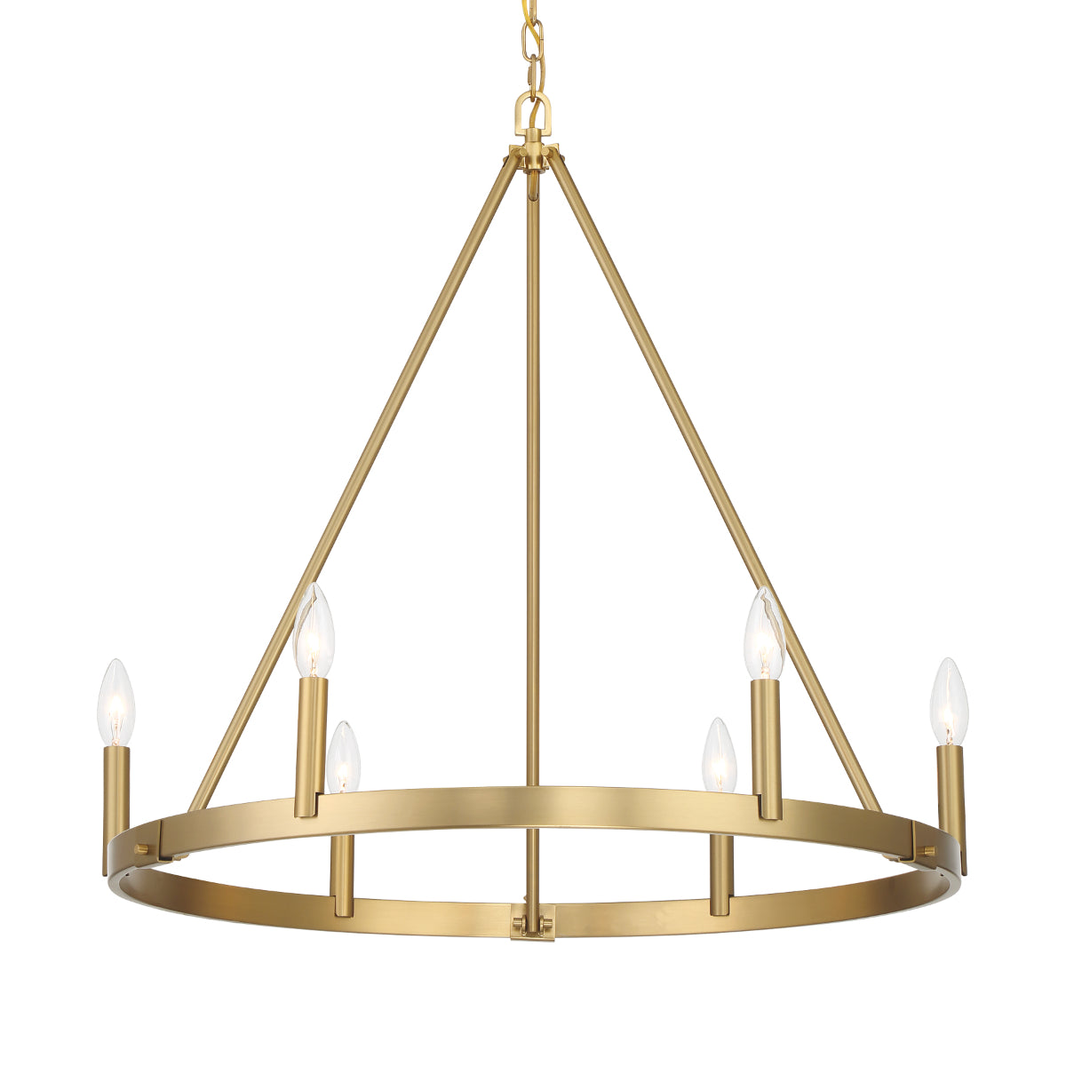 Dutton 27" 6 Lights Chandelier Gold Finish