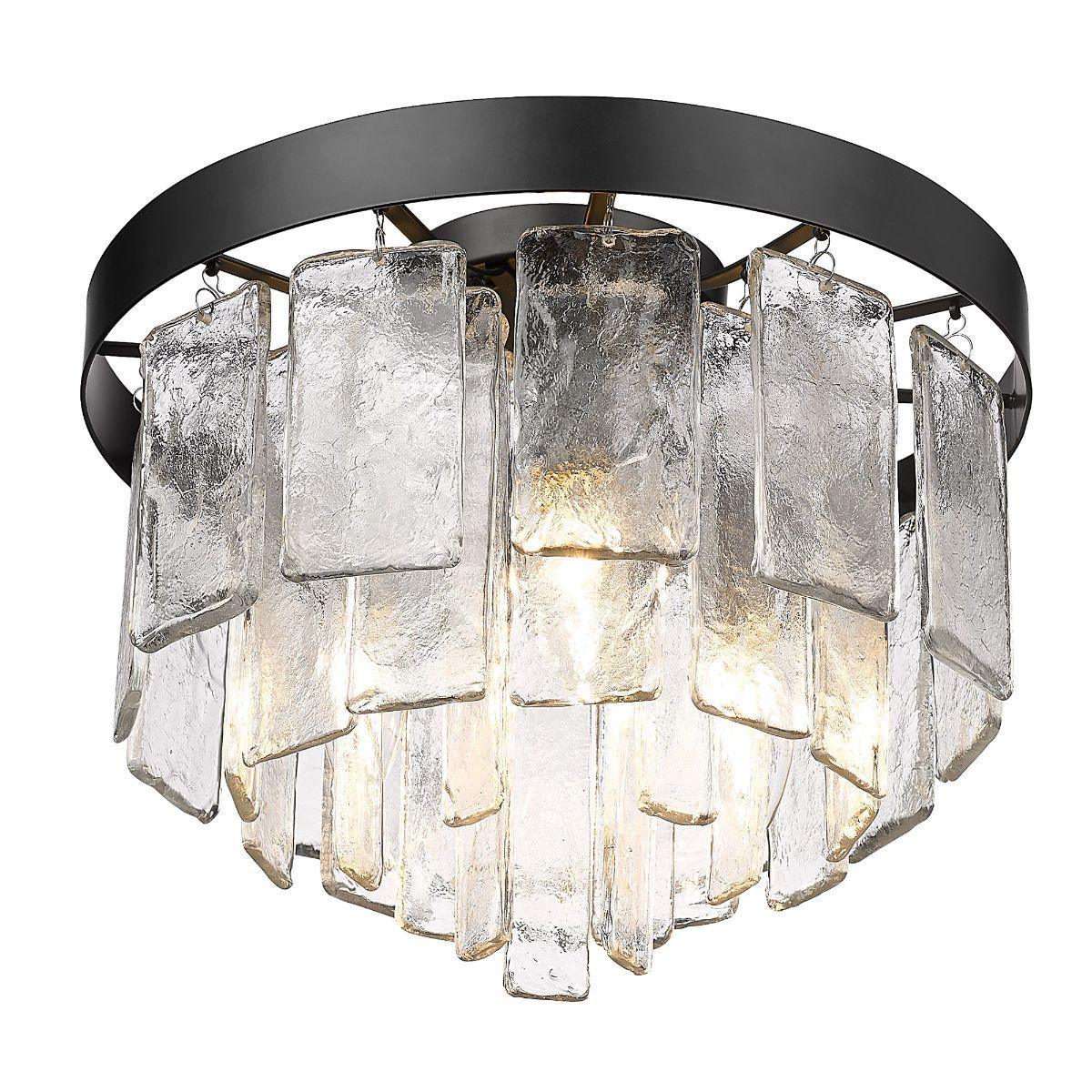 Ciara 13 in. 3 Lights Flush Mount Light Matte Black Finish - Bees Lighting