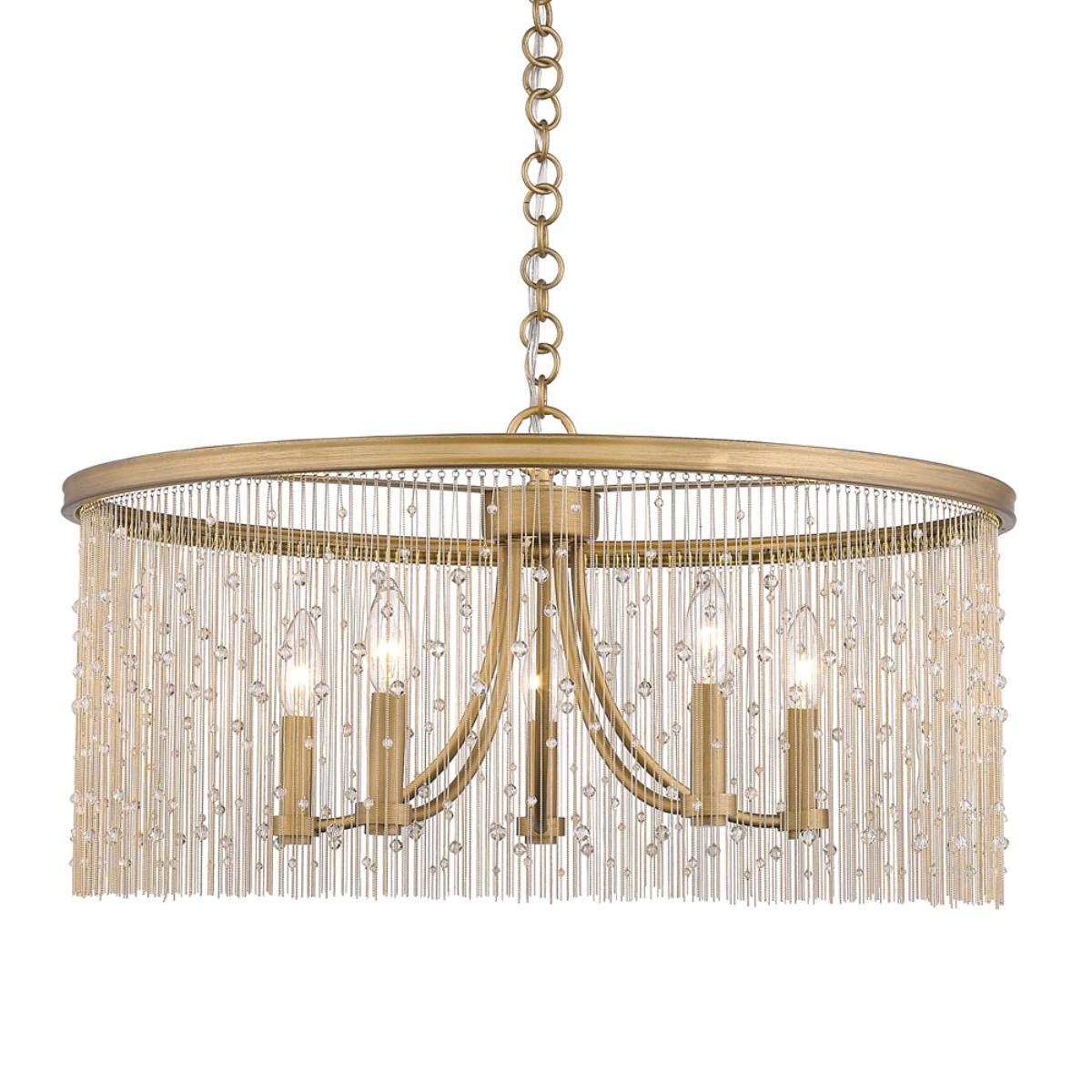 Marilyn 5 lights 25 in. Chandelier Gold finish - Bees Lighting