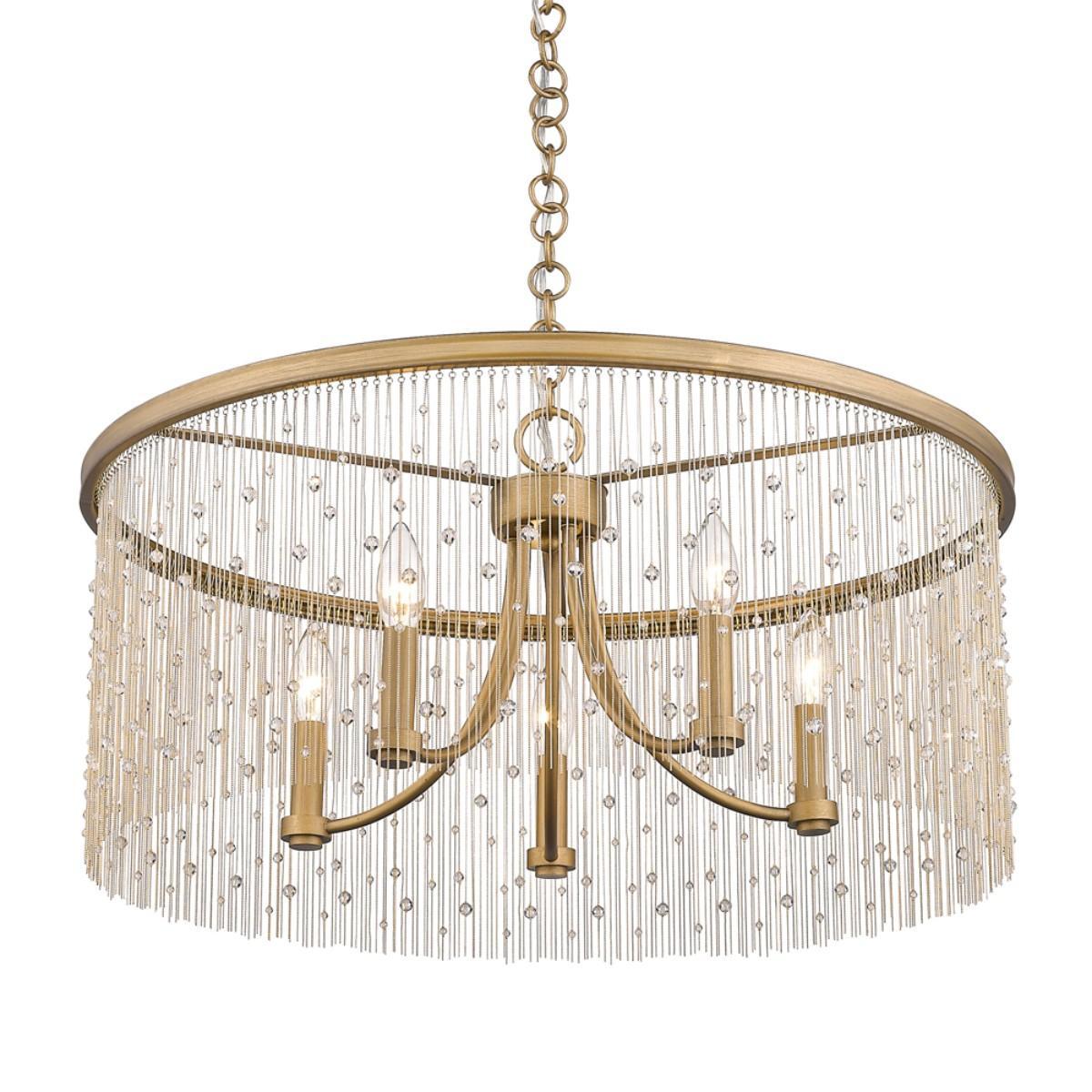 Marilyn 5 lights 25 in. Chandelier Gold finish - Bees Lighting