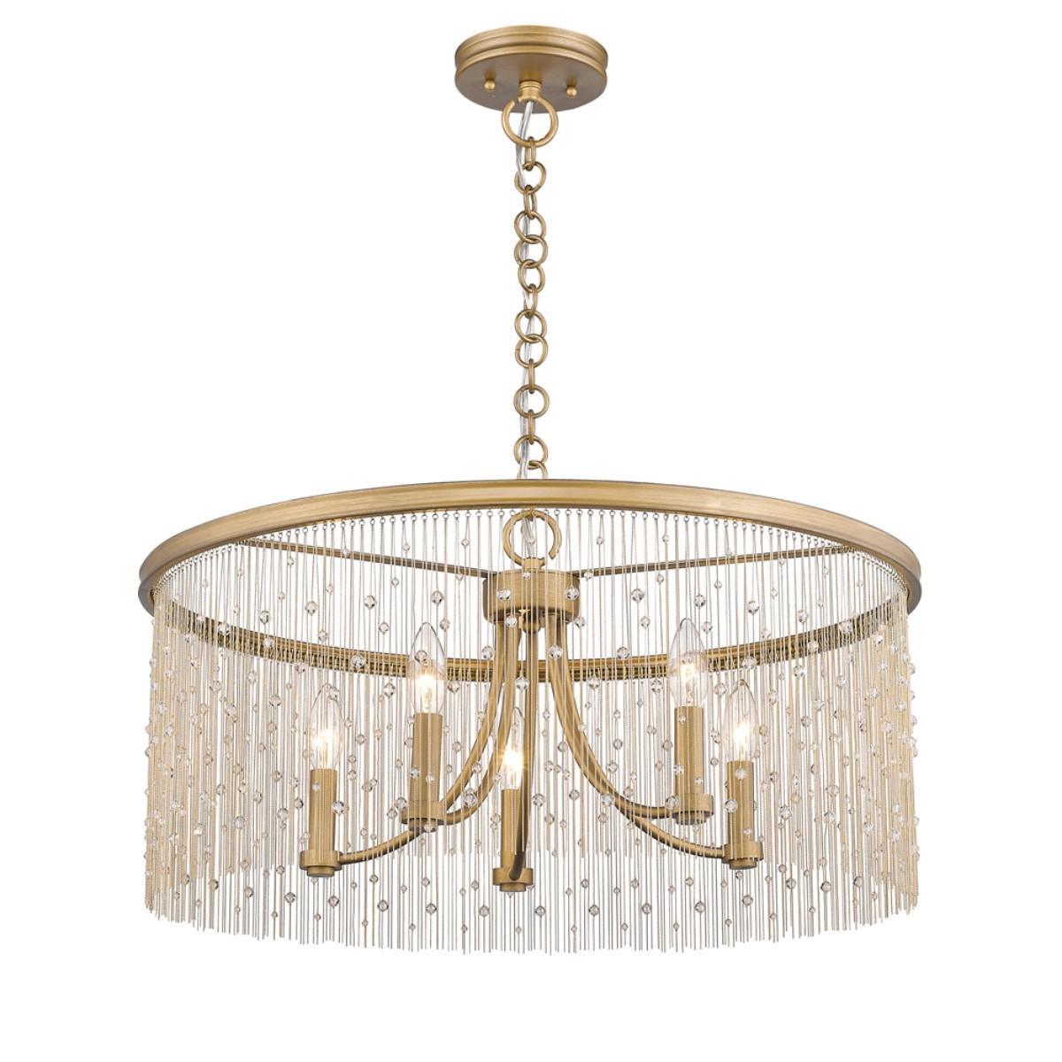 Marilyn 5 lights 25 in. Chandelier Gold finish - Bees Lighting