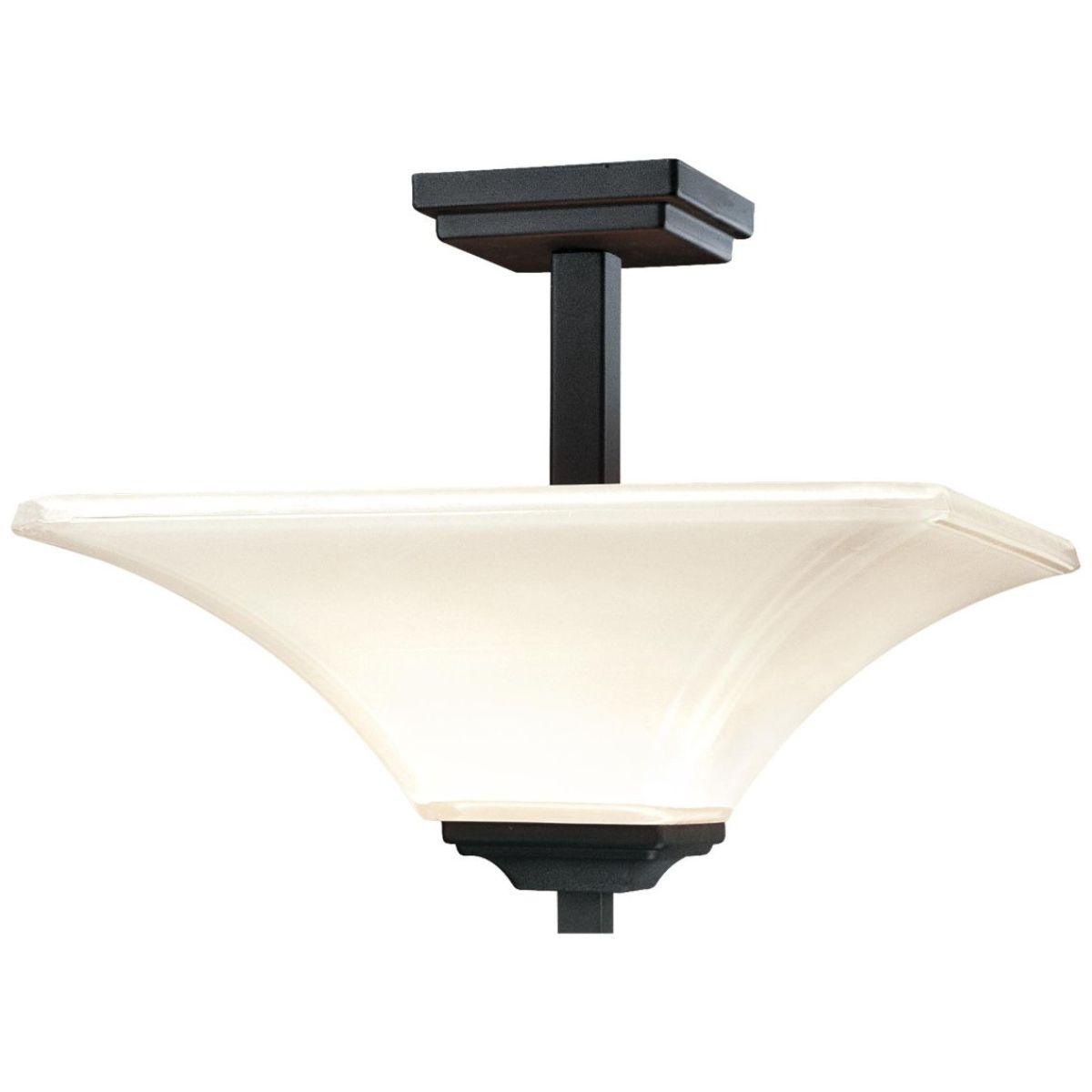 Agilis 16 in. 2 Lights Semi flush Mount Light Black finish - Bees Lighting