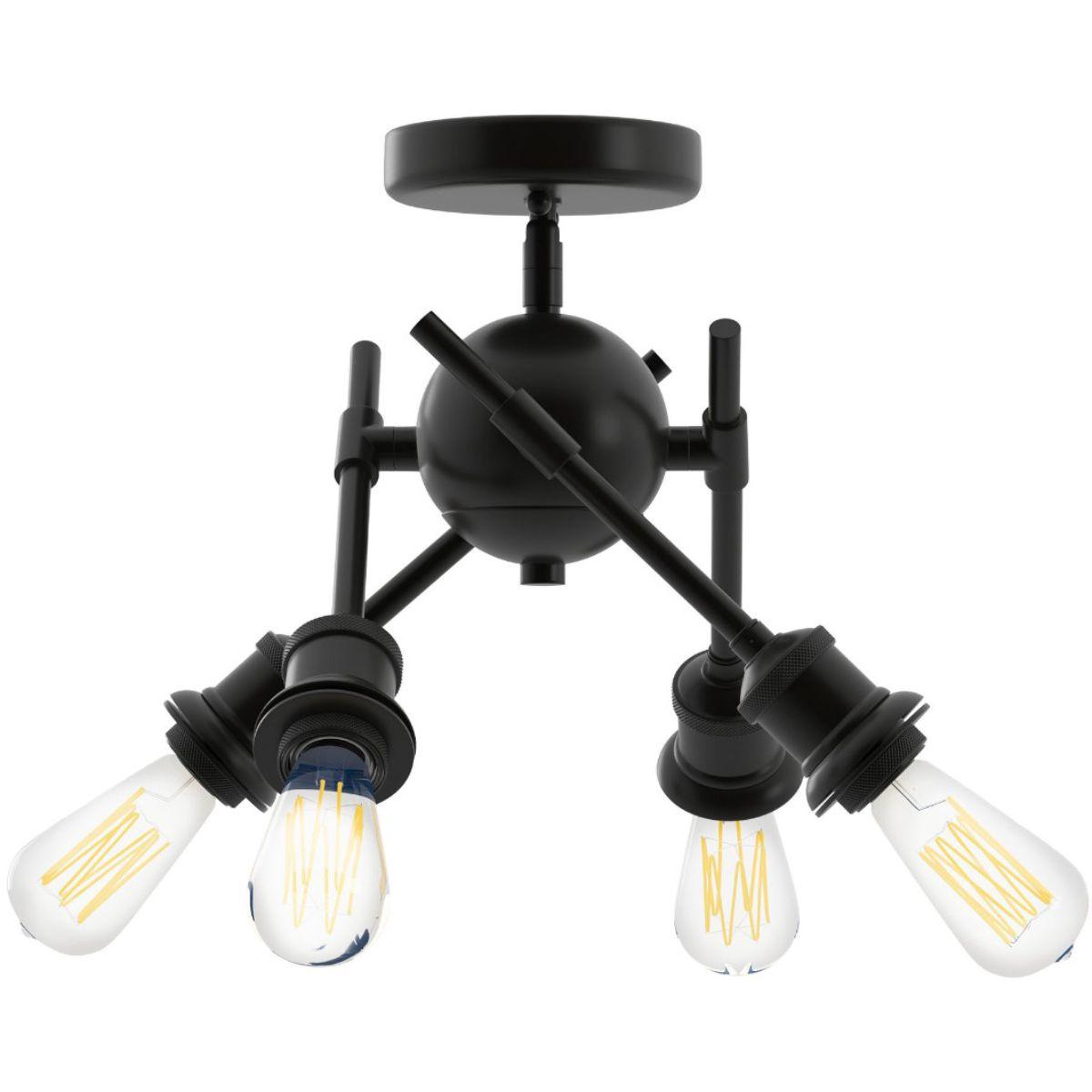 Axel 16 in. Semi Flush Mount Light Black finish - Bees Lighting