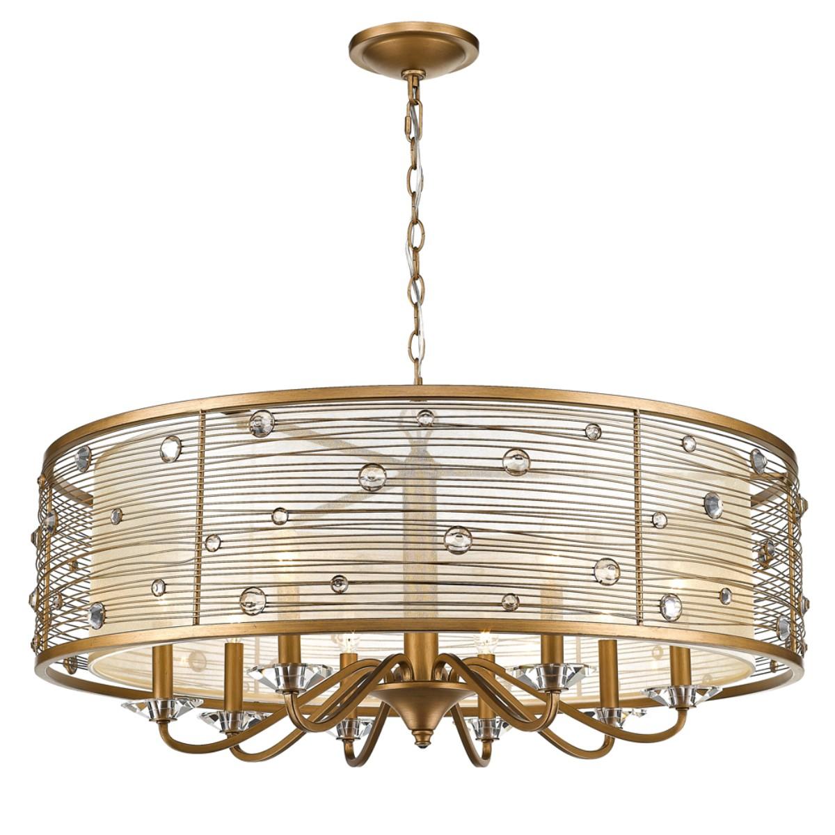 Joia 8 lights 34 in. Chandelier Gold Finish