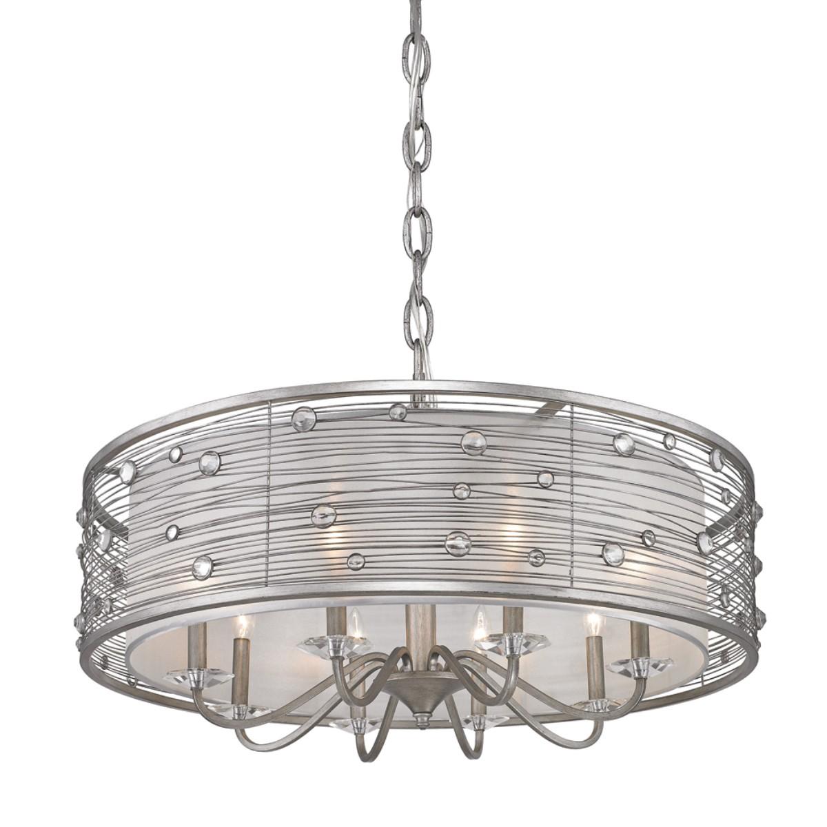 Joia 8 lights 34 in. Chandelier Silver Finish