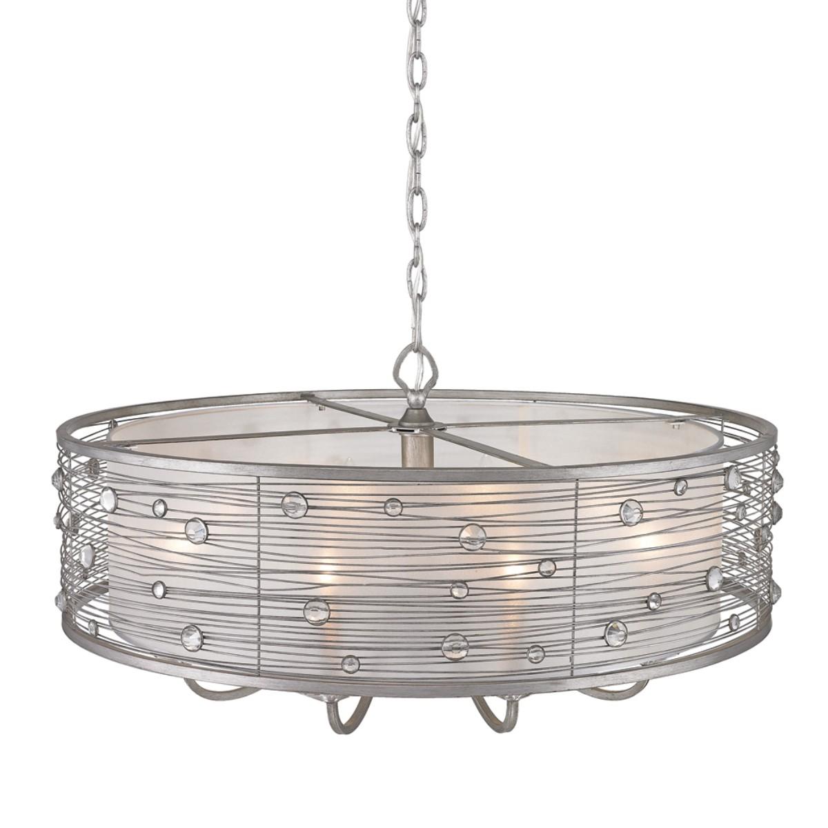 Joia 8 lights 34 in. Chandelier Silver Finish