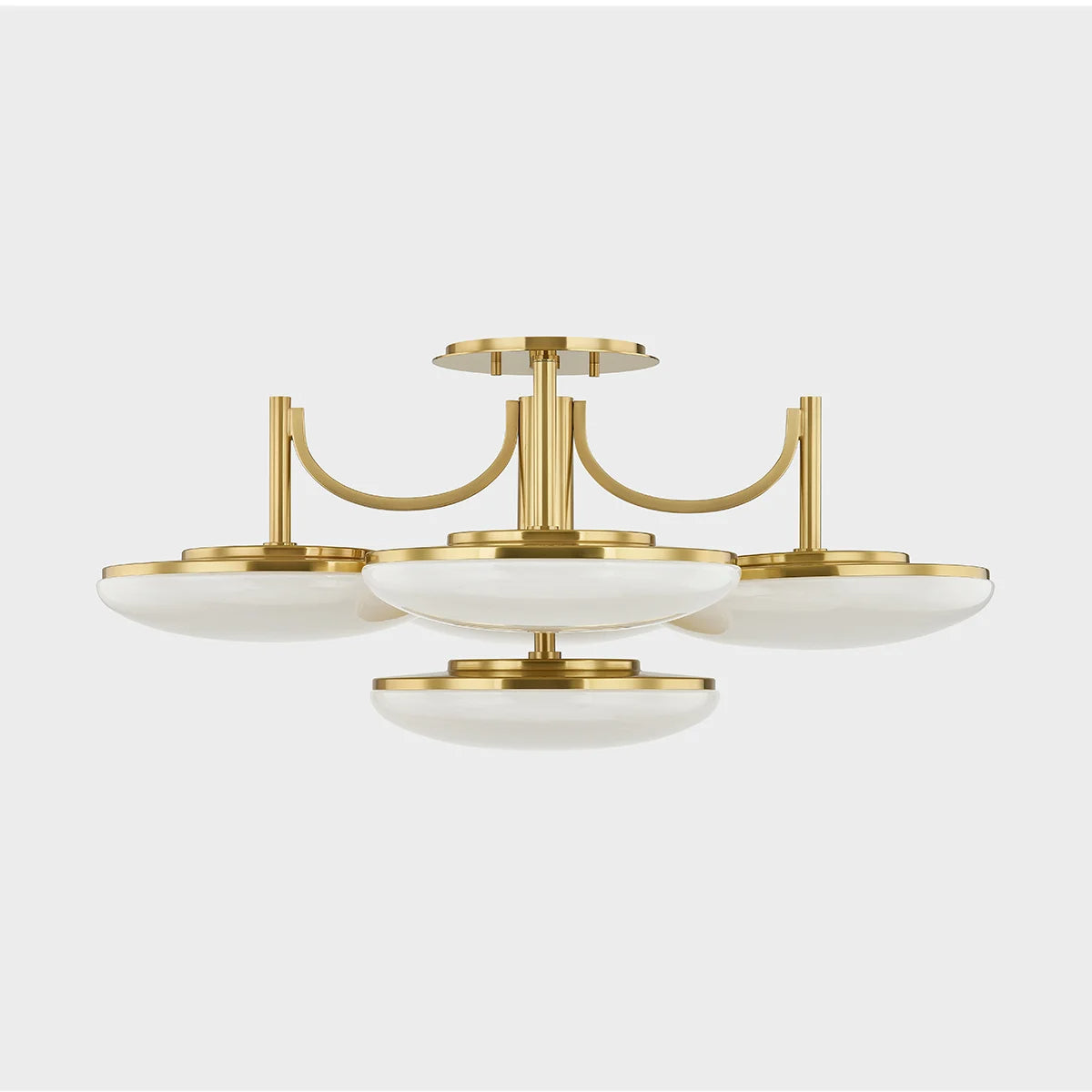 Bregman 30" 5 Lights LED Semi-Flush Mount Aged Brass Finish