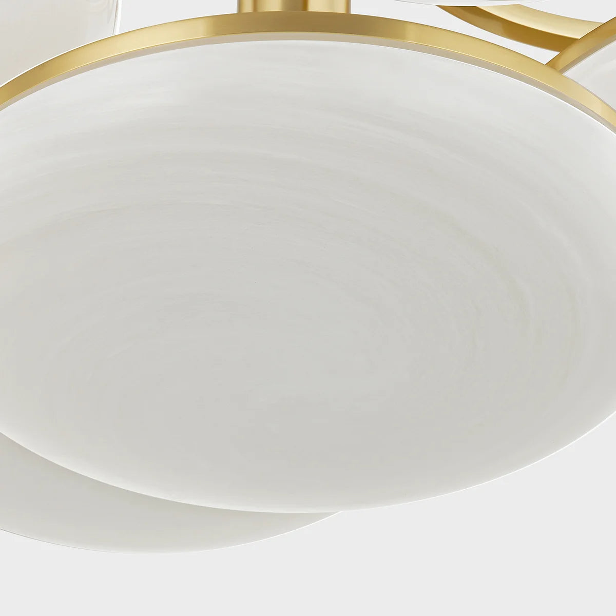 Bregman 30" 5 Lights LED Semi-Flush Mount Aged Brass Finish