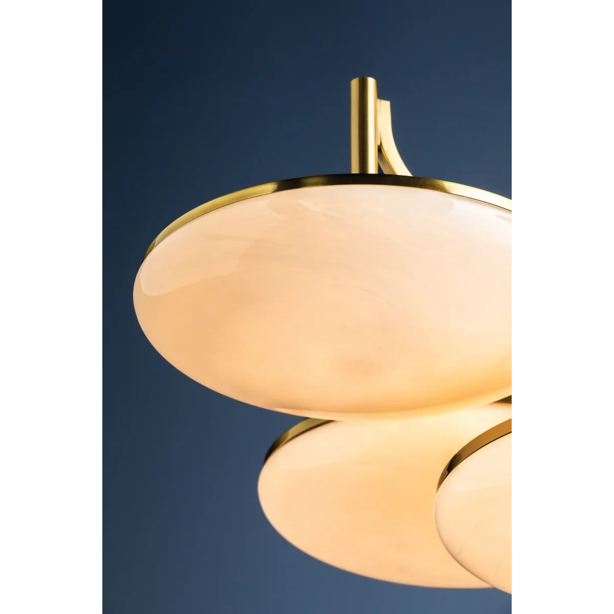 Bregman 30" 5 Lights LED Semi-Flush Mount Aged Brass Finish