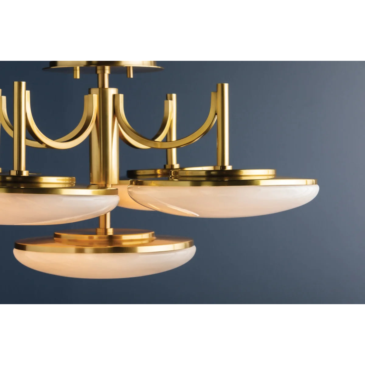 Bregman 30" 5 Lights LED Semi-Flush Mount Aged Brass Finish