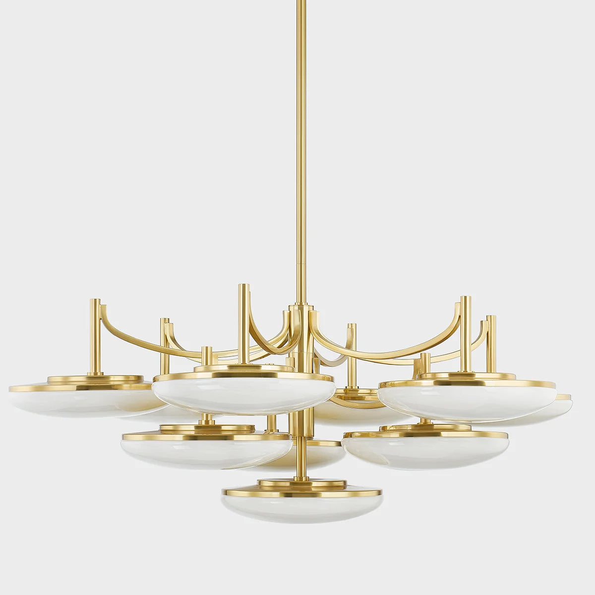 Bregman 44" 10 Lights LED Chandelier Aged Brass Finish