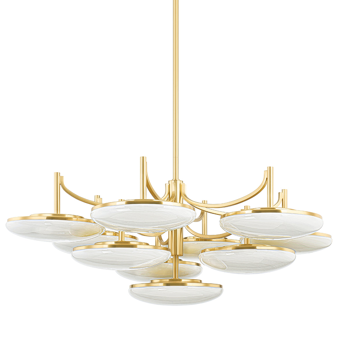 Bregman 44" 10 Lights LED Chandelier Aged Brass Finish