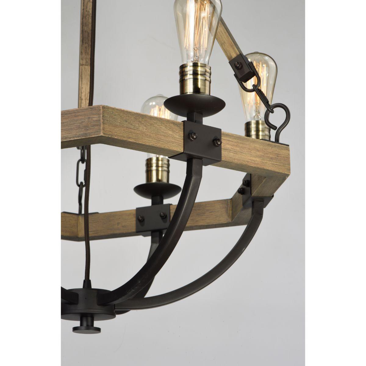 Lodge 29 In. 6 Lights Chandelier Bronze Finish - Bees Lighting