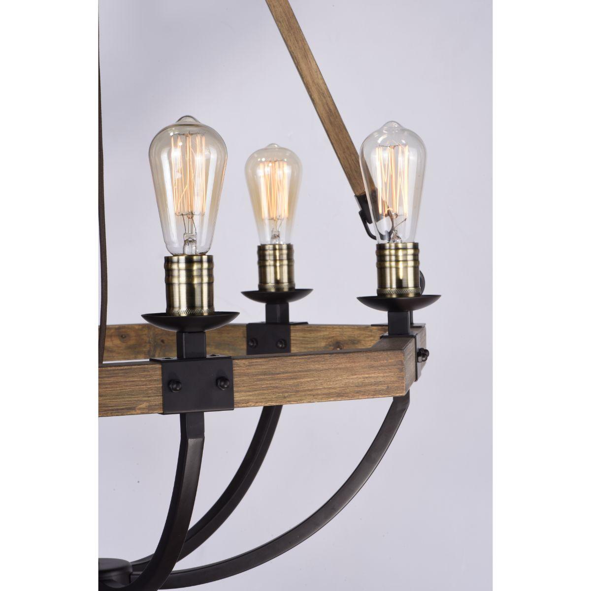 Lodge 29 In. 6 Lights Chandelier Bronze Finish - Bees Lighting