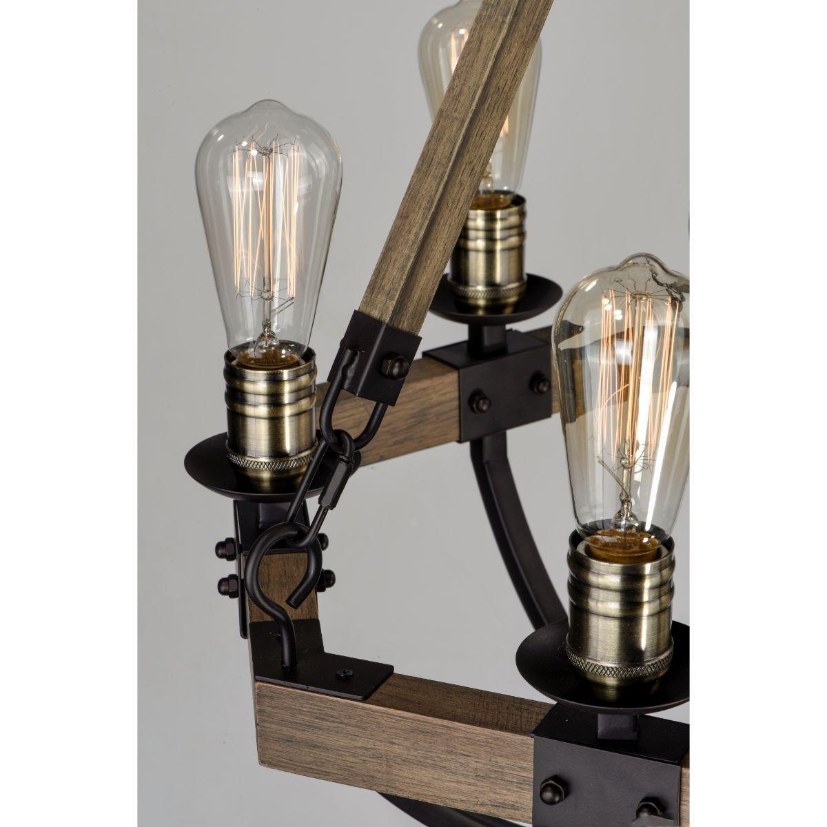 Lodge 29 In. 6 Lights Chandelier Bronze Finish - Bees Lighting