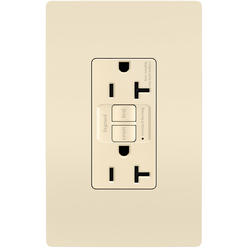 radiant 20A GFCI Self-Test Decorator Duplex Receptacles, Light Almond