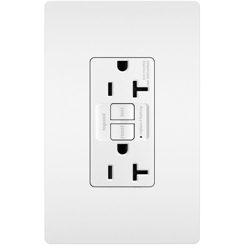 radiant Tamper-Resistant Sensitive Appliance 20A Self-Test GFCI Receptacles, White - Bees Lighting