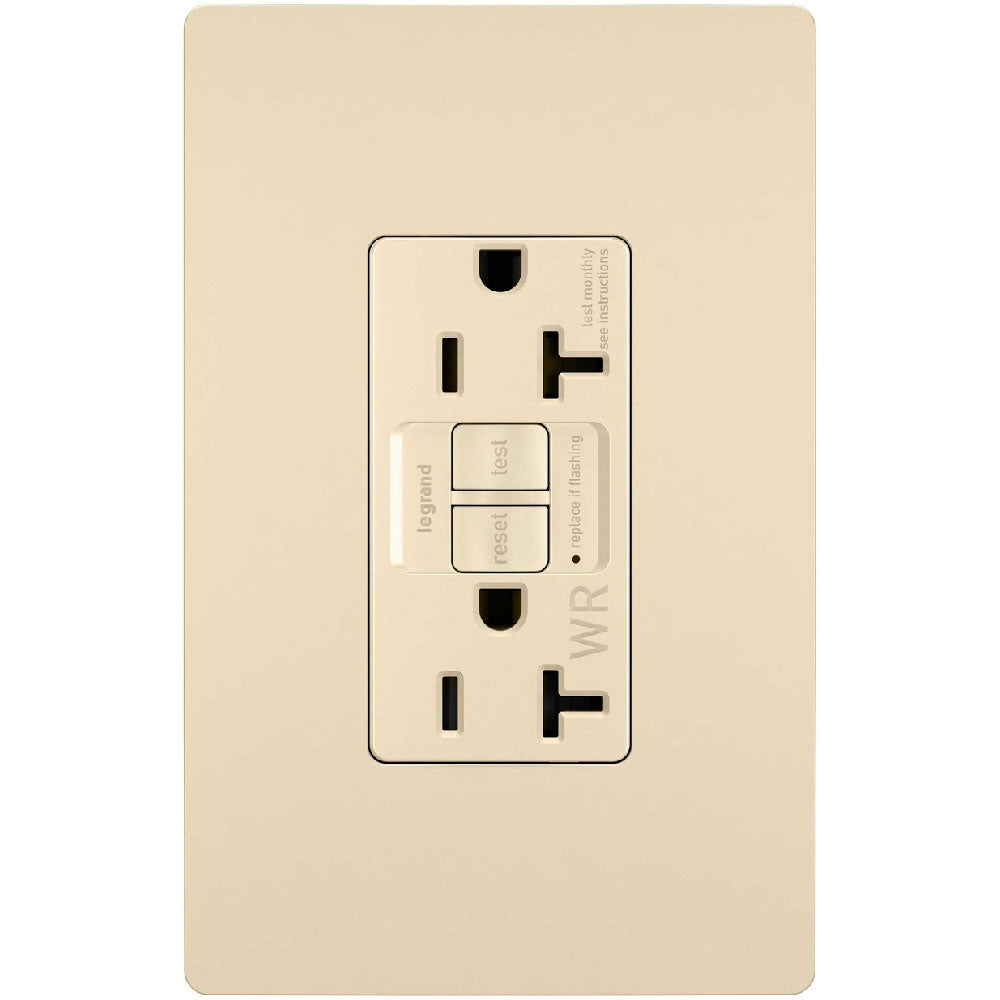 radiant Tamper-Resistant Weather-Resistant 20A Self-Test GFCI Receptacle, Ivory