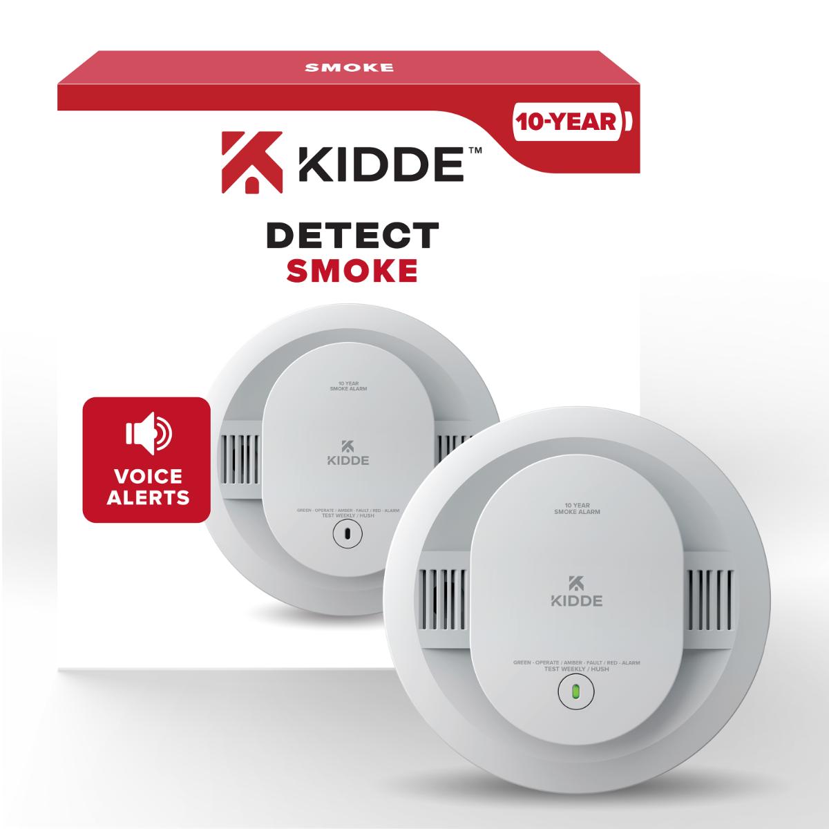 Detect Hardwired+10-Year Battery Backup Smoke Detector, Voice Alerts