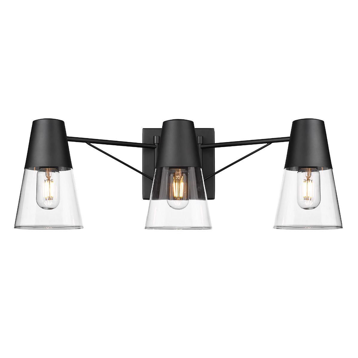 Ryker 25 in. 3 Lights Vanity Light Matte Black Finish - Bees Lighting