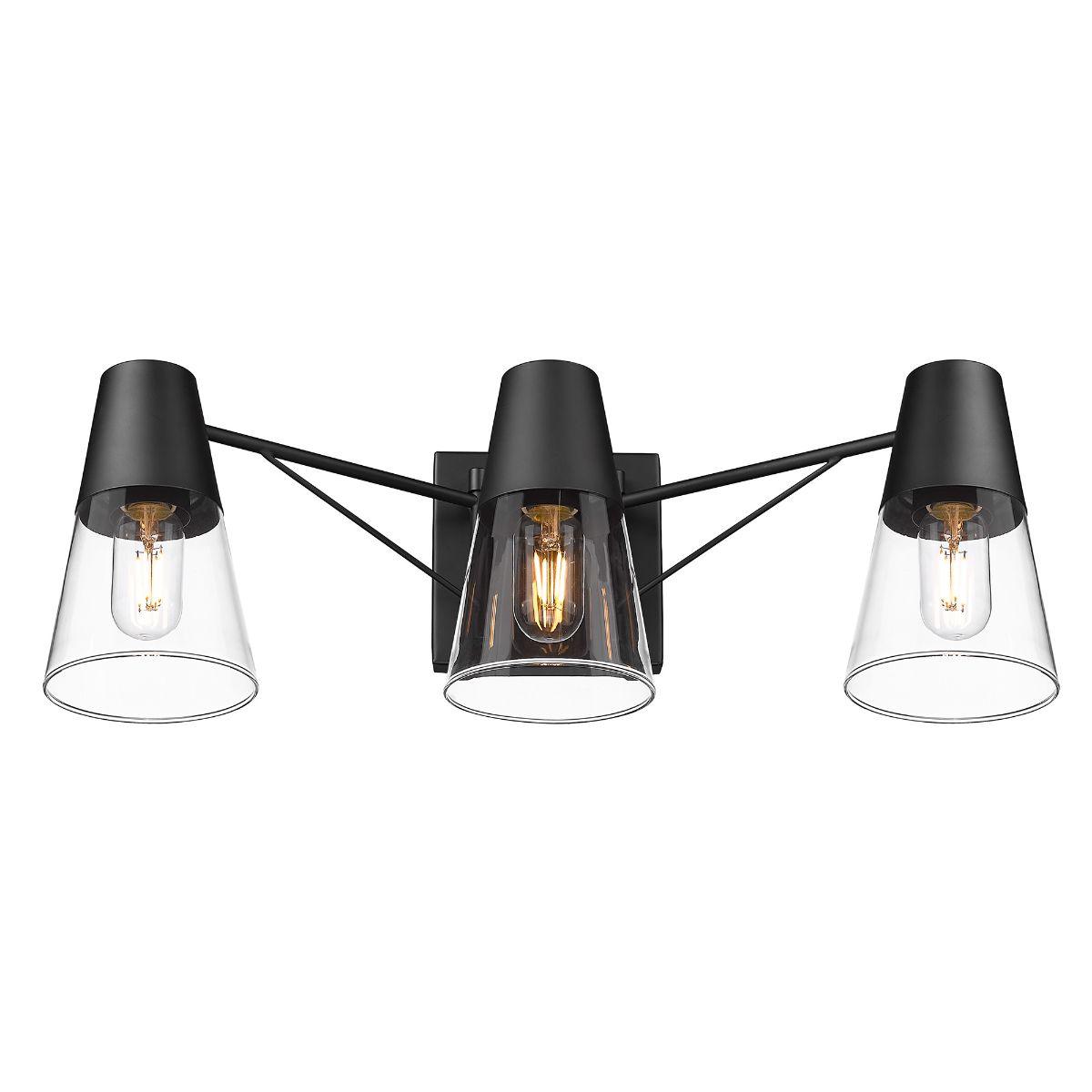 Ryker 25 in. 3 Lights Vanity Light Matte Black Finish - Bees Lighting