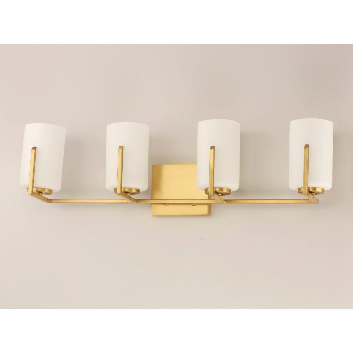 Dart 30 in. 4 Lights Vanity Light Satin Brass Finish - Bees Lighting