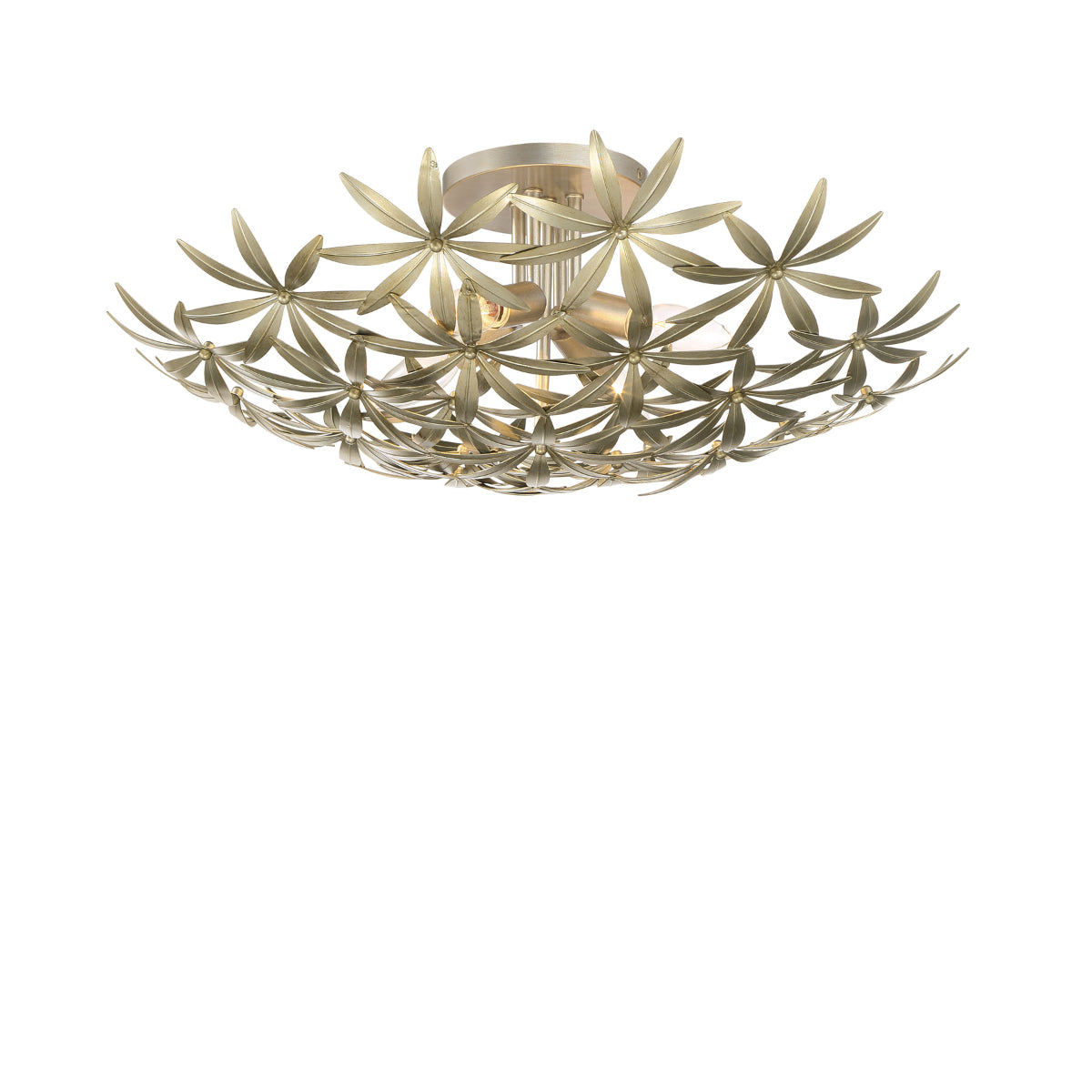 Flower Child 22" 4 Lights Semi-Flush Mount Light Gold Finish