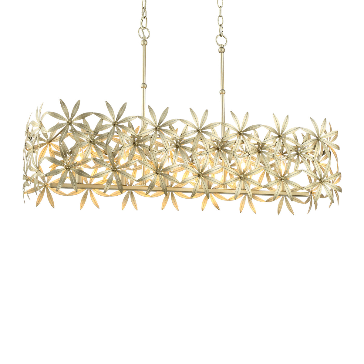 Flower Child 39" 6 Lights Kitchen Island Gold Finish