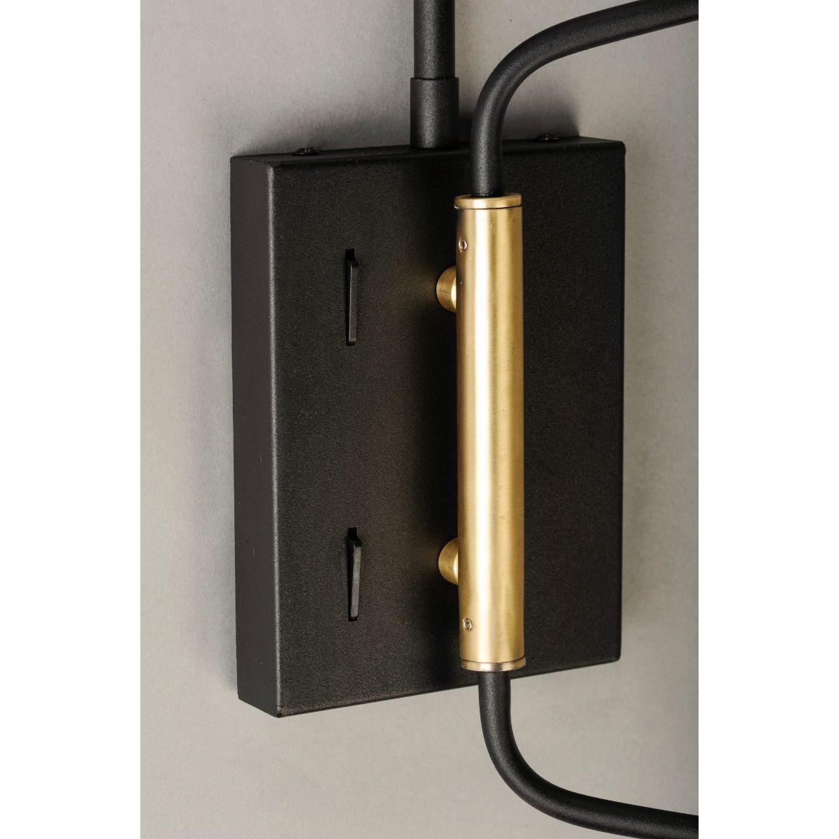 Scan 40 In. 2 Lights LED Armed Sconce Black Finish - Bees Lighting