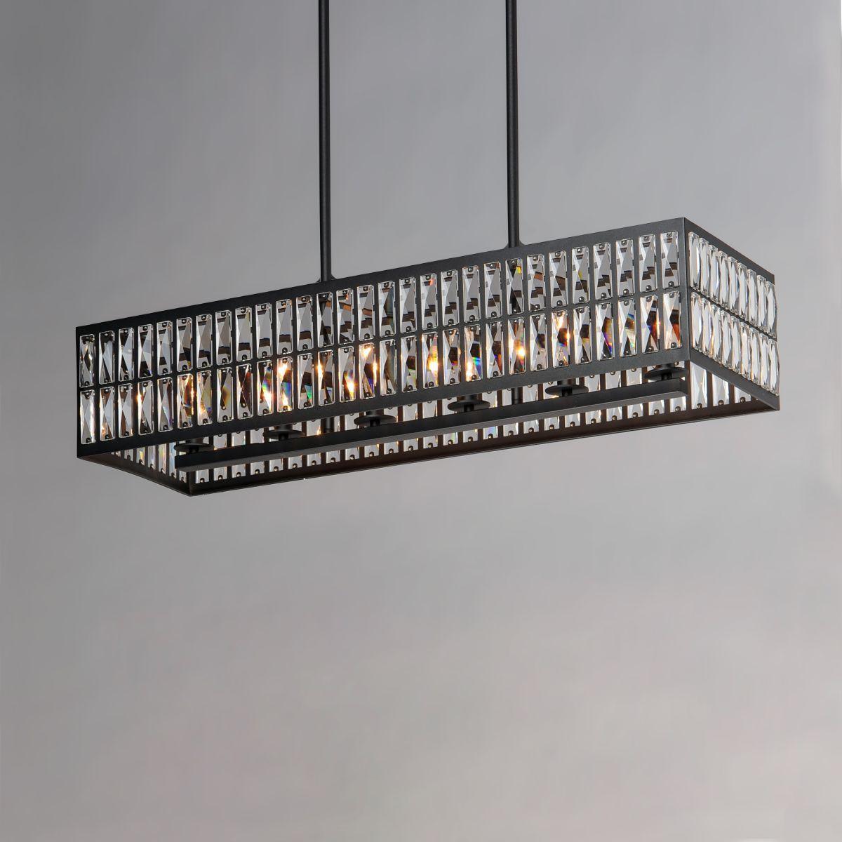 Madeline 38 in. 6 Lights Pendant Light Black Finish - Bees Lighting