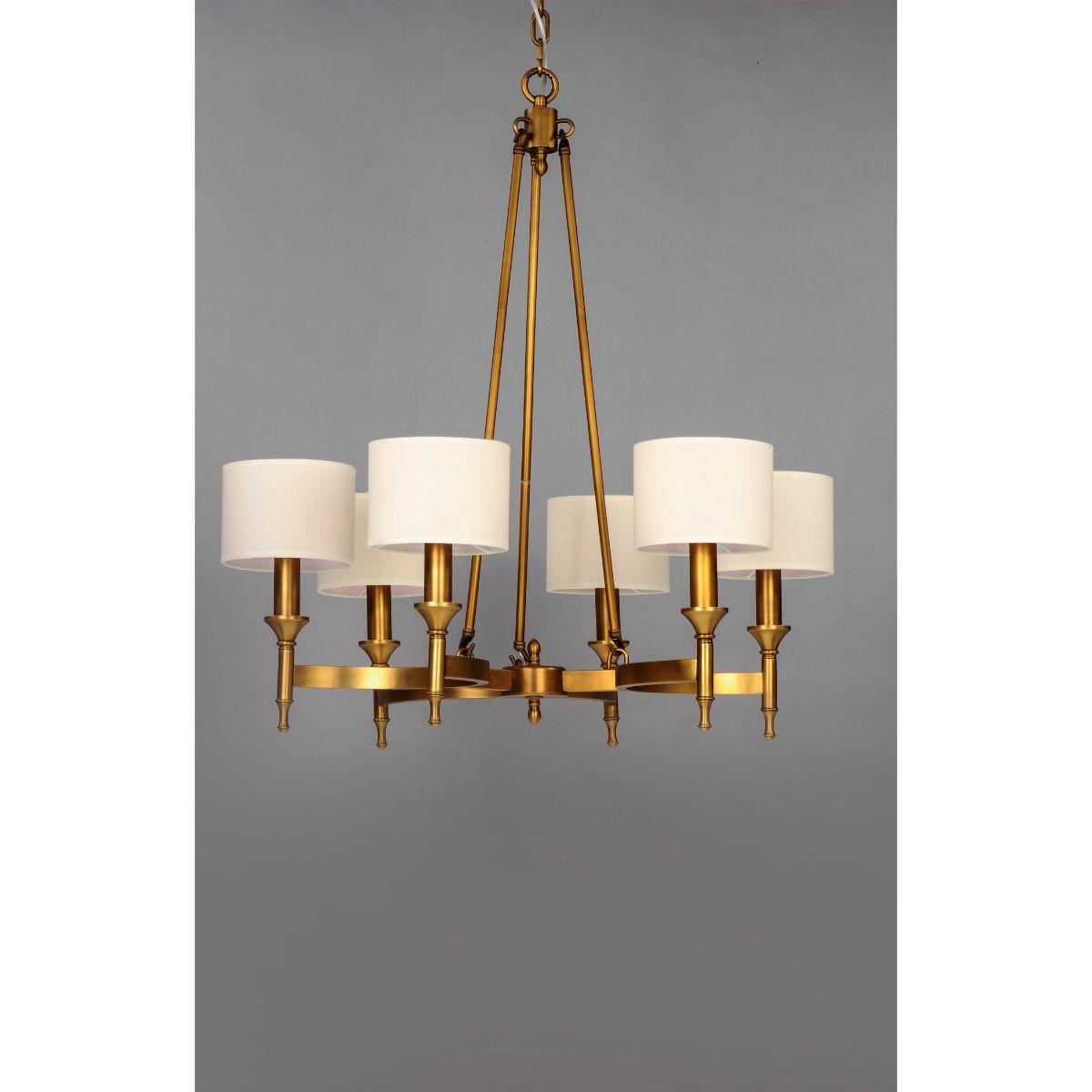 Fairmont 32 In. 6 Lights Chandelier Brass Finish - Bees Lighting