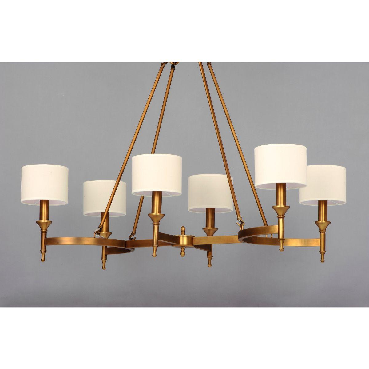 Fairmont 32 In. 6 Lights Chandelier Brass Finish - Bees Lighting