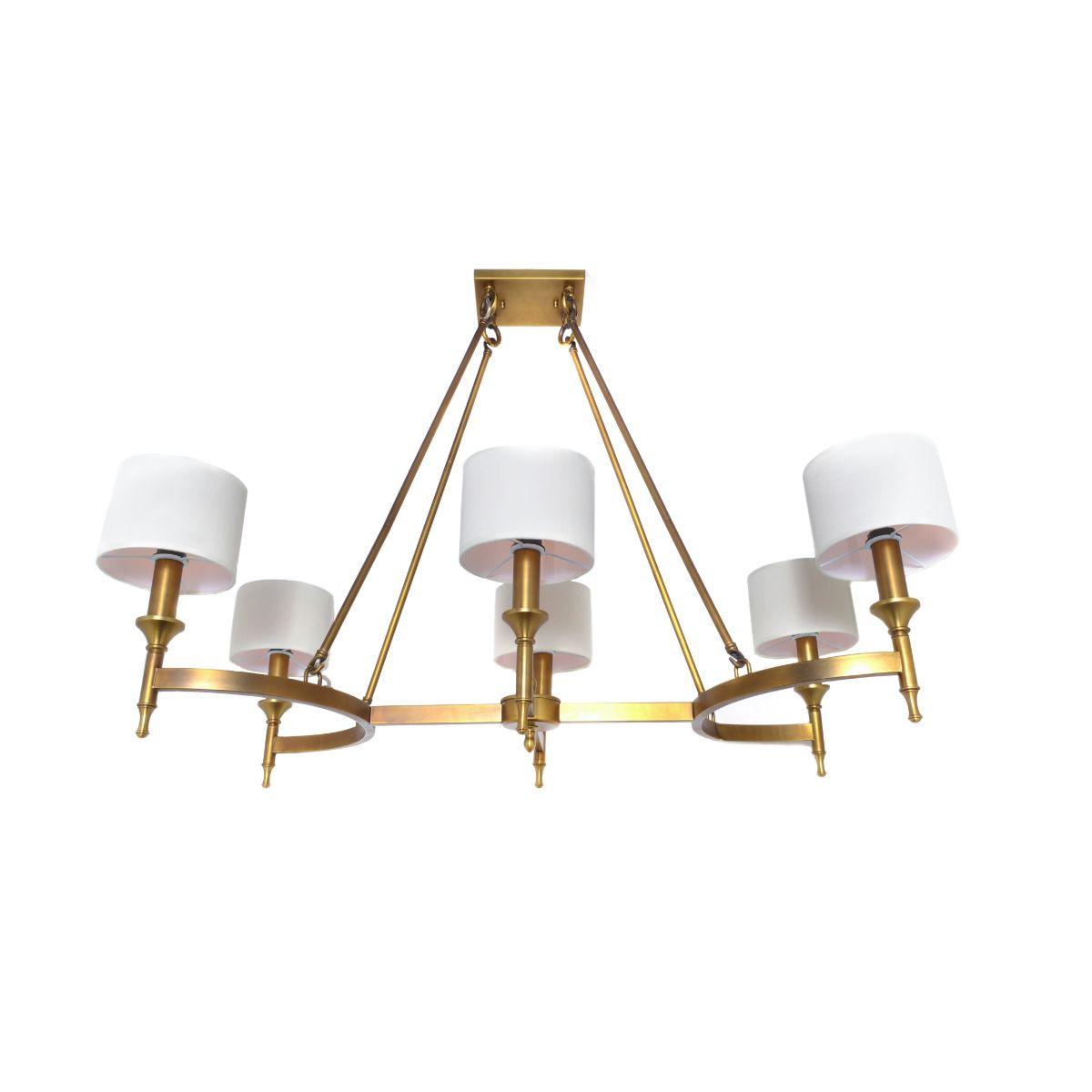 Fairmont 32 In. 6 Lights Chandelier Brass Finish - Bees Lighting