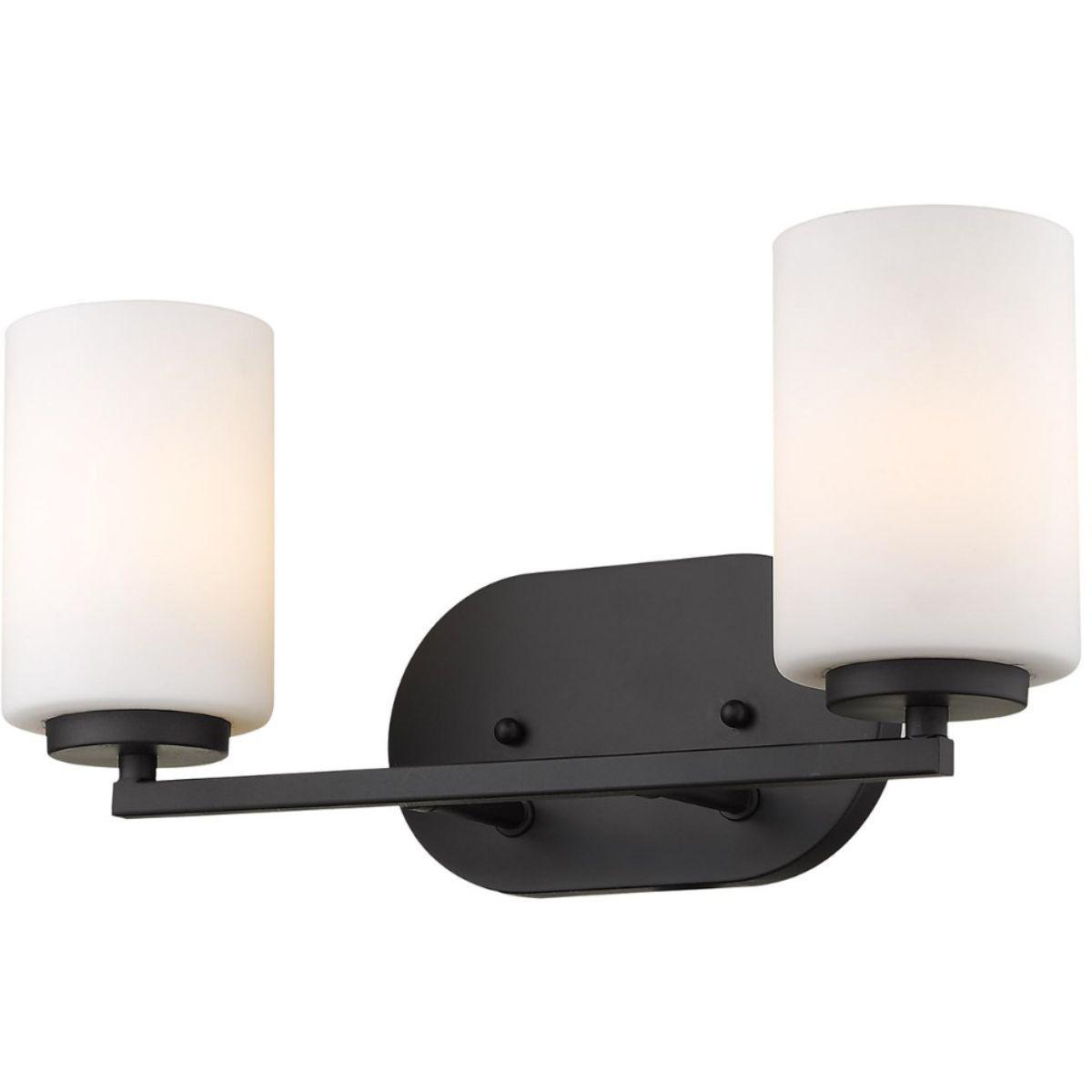 Manhattan 16 in 2 Lights Vanity Light Black finish - Bees Lighting