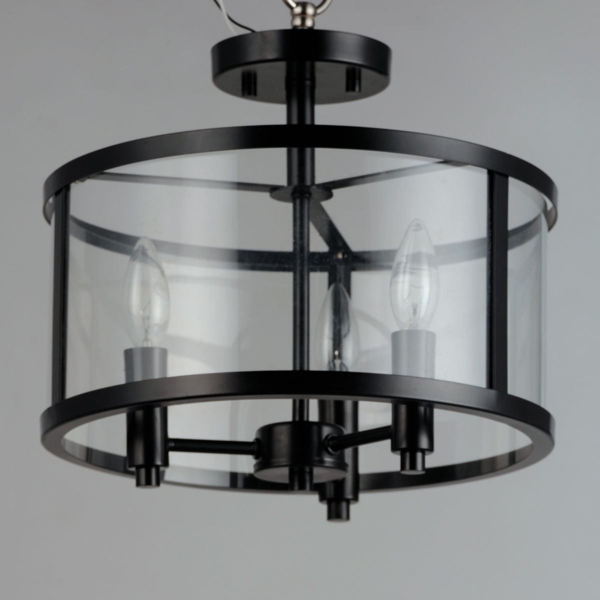 Sentinel 13 in. 3 Lights Semi Flush Mount Light Black finish - Bees Lighting