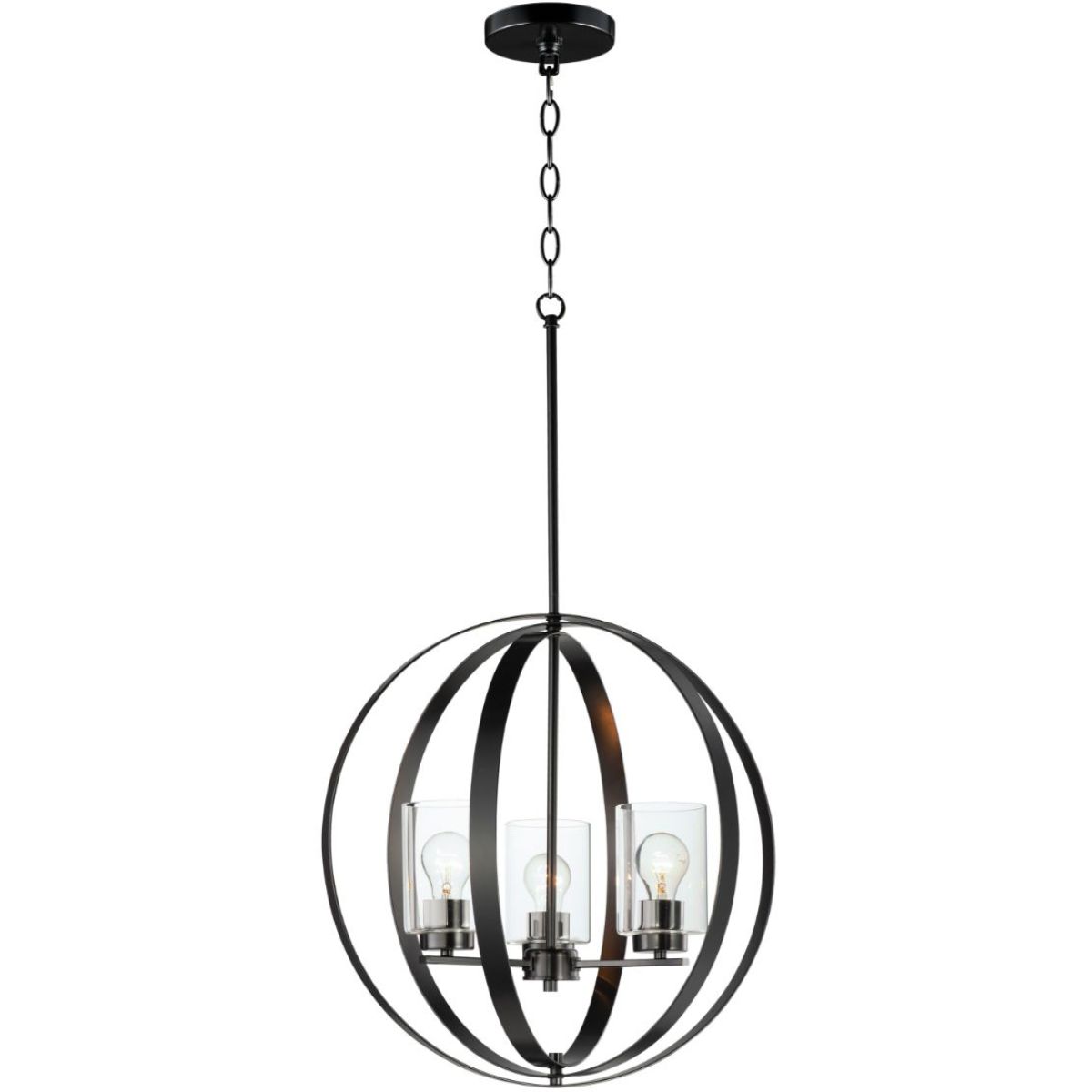 Sentinel 21 in. 3 Lights Pendant Light Black Finish - Bees Lighting