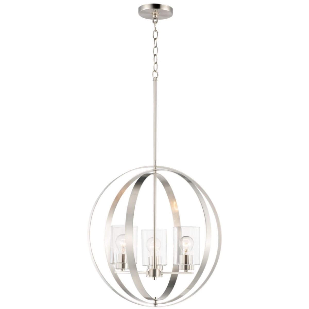 Sentinel 21 in. 3 Lights Pendant Light Satin Nickel Finish - Bees Lighting