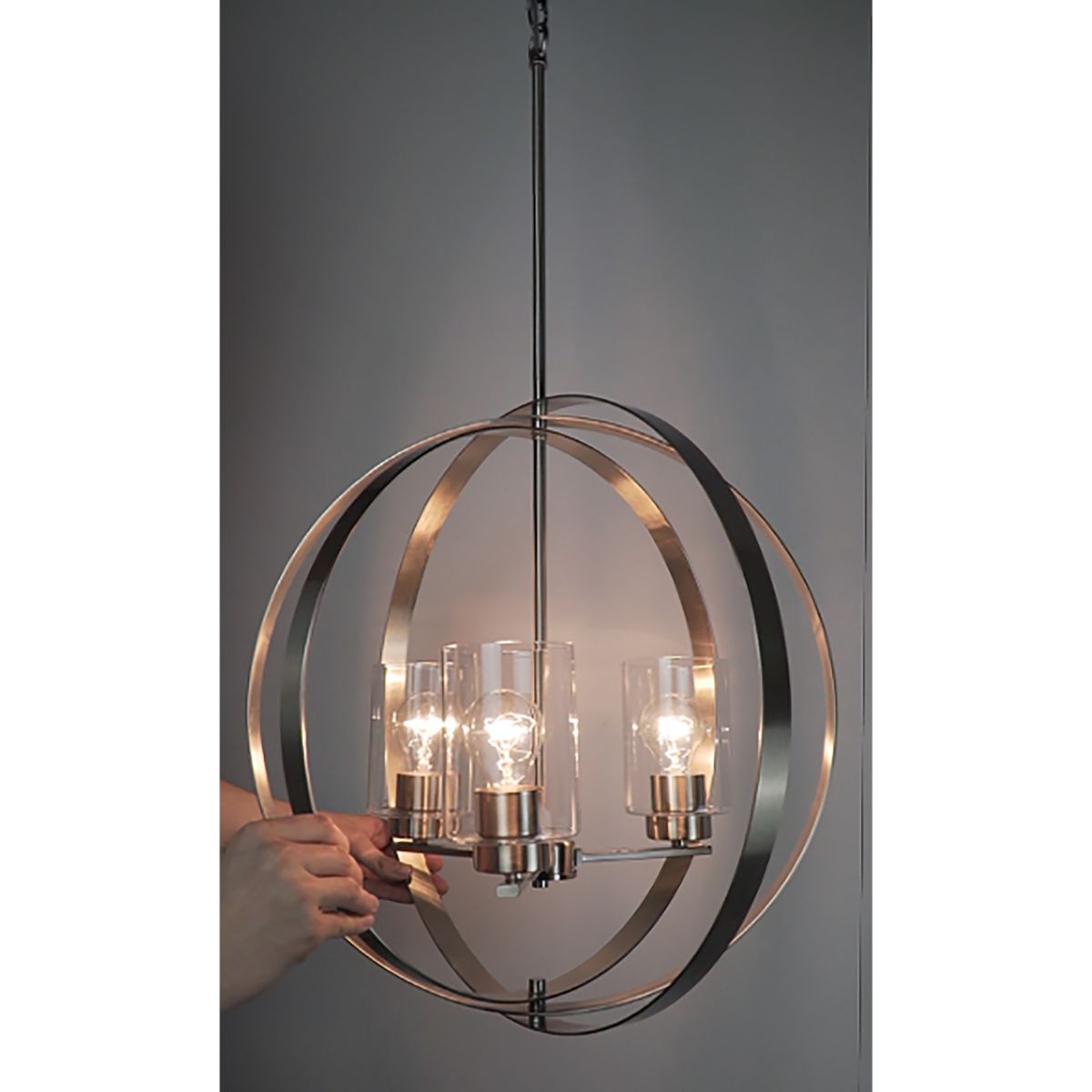 Sentinel 21 in. 3 Lights Pendant Light Satin Nickel Finish - Bees Lighting