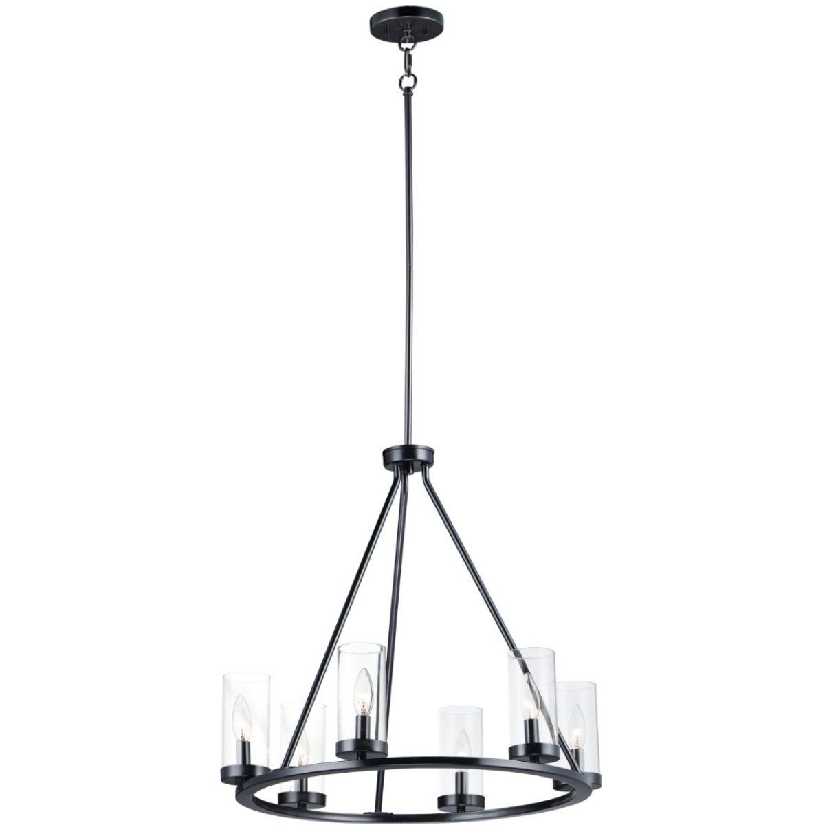 Sentinel 24 in. 6 Lights Chandelier Black Finish