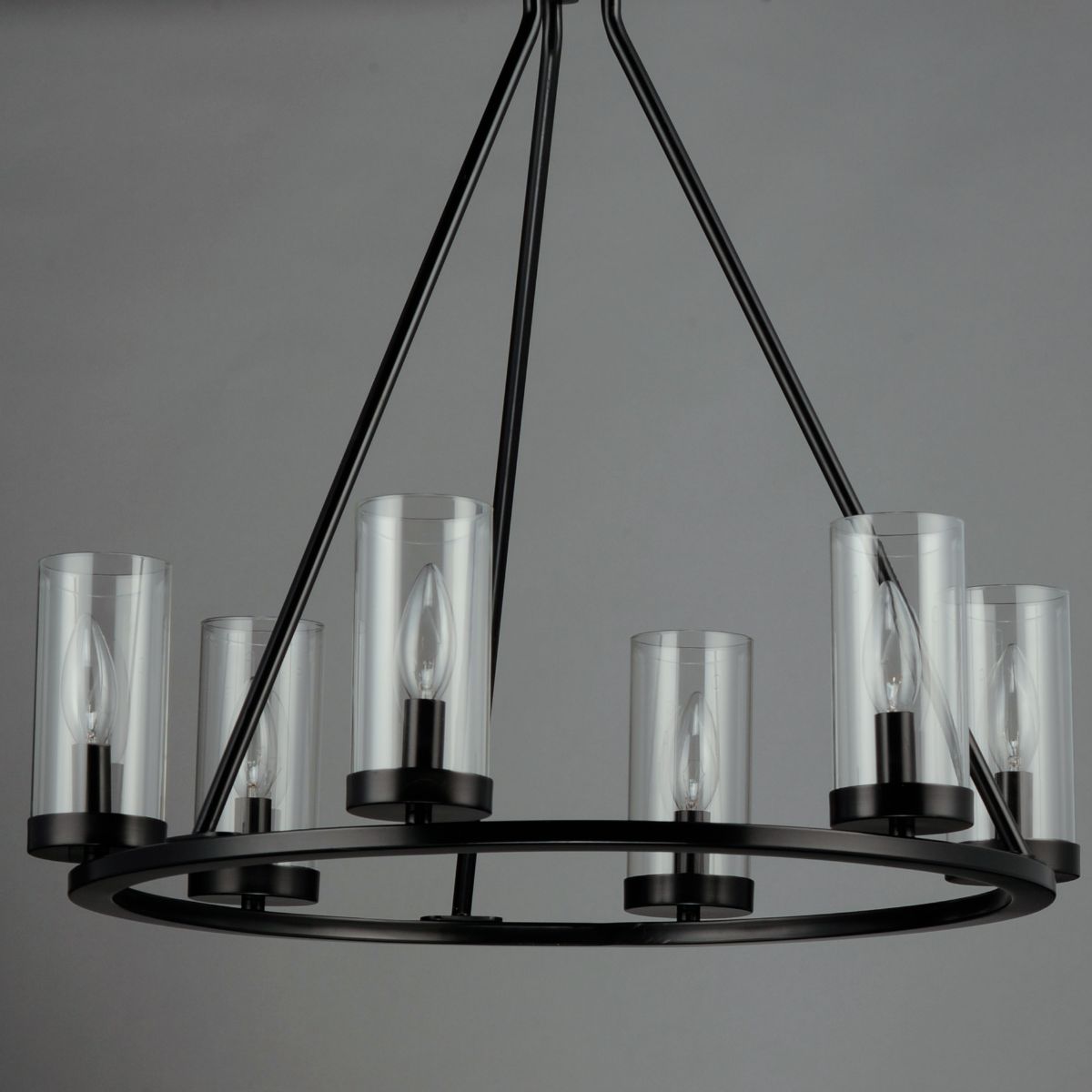 Sentinel 24 in. 6 Lights Chandelier Black Finish