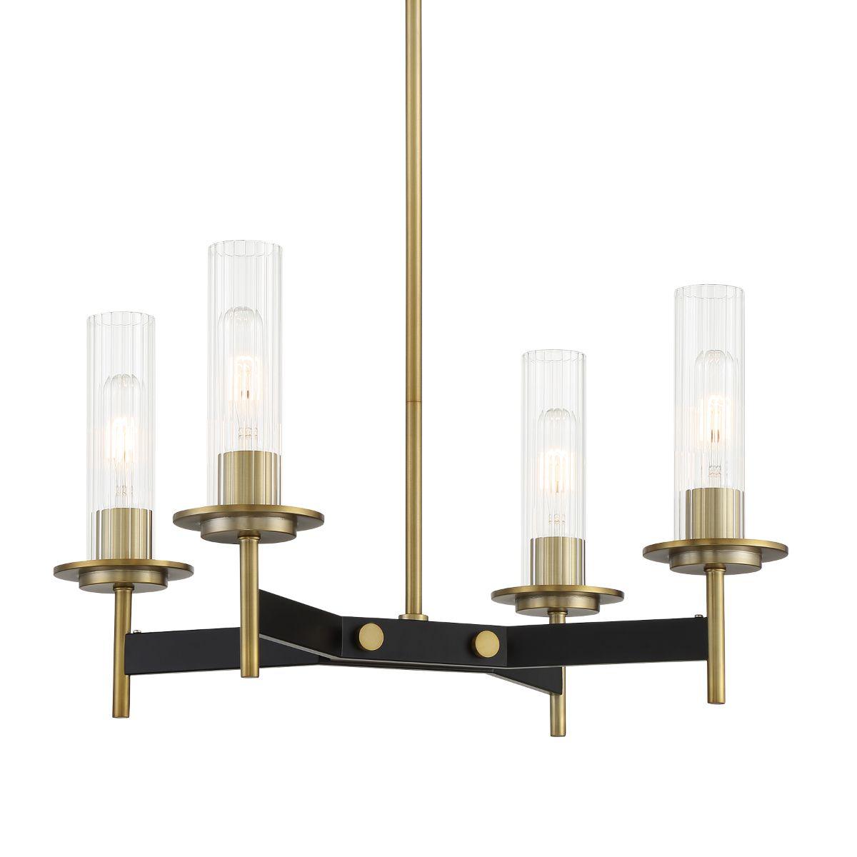 Baldwin Park 18 In. 4 Lights Chandelier Black & brass Finish - Bees Lighting