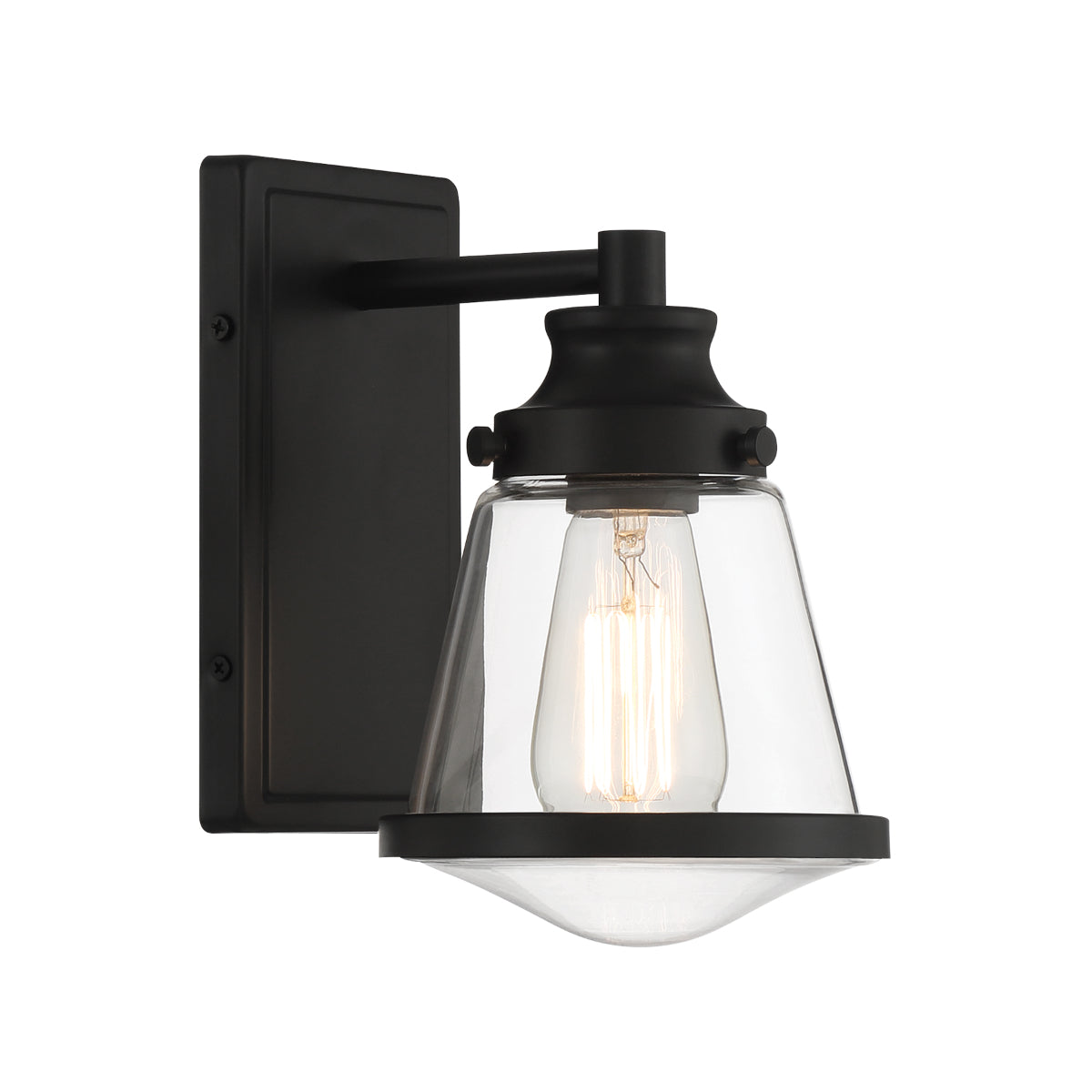 Mannsdale Bathroom Light Black Finish