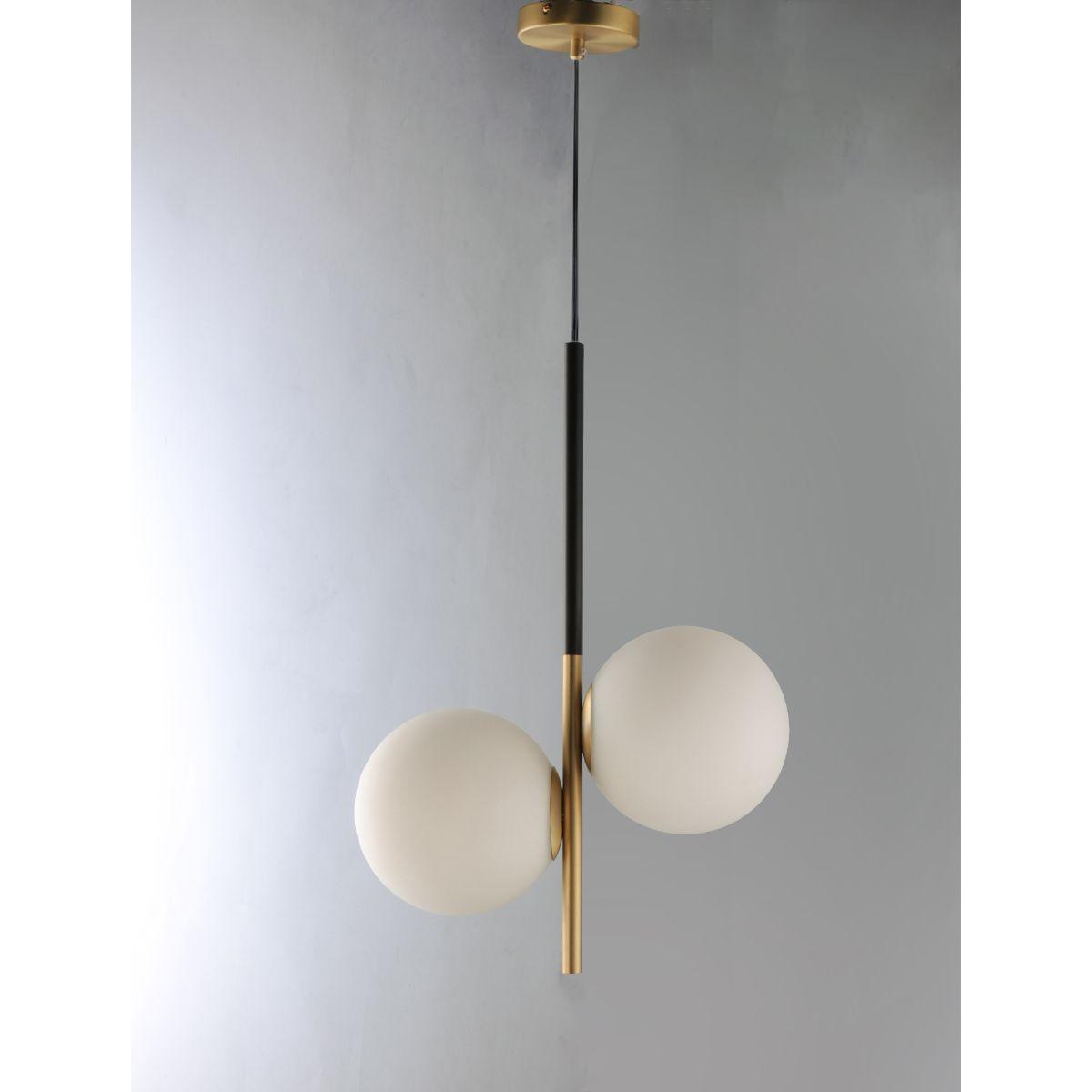 Vesper 20 in. 2 Lights Pendant Light Satin Brass Finish - Bees Lighting