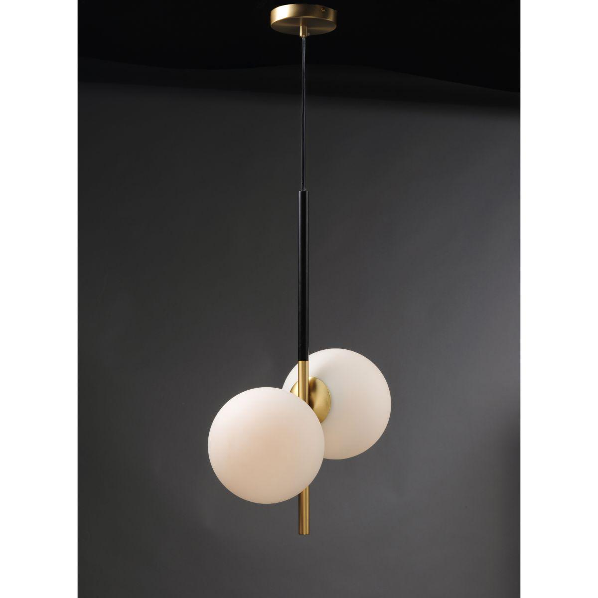 Vesper 20 in. 2 Lights Pendant Light Satin Brass Finish - Bees Lighting