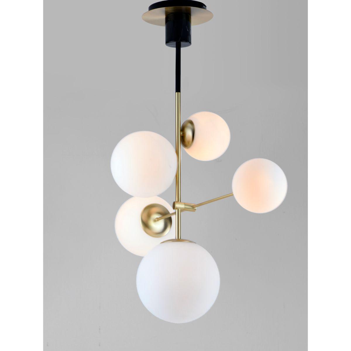 Vesper 38 in. 5 Lights Pendant Light Satin Brass Finish - Bees Lighting