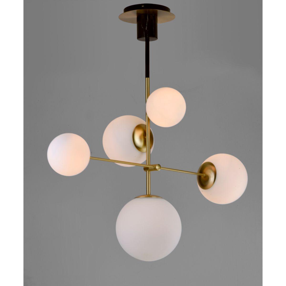 Vesper 38 in. 5 Lights Pendant Light Satin Brass Finish - Bees Lighting