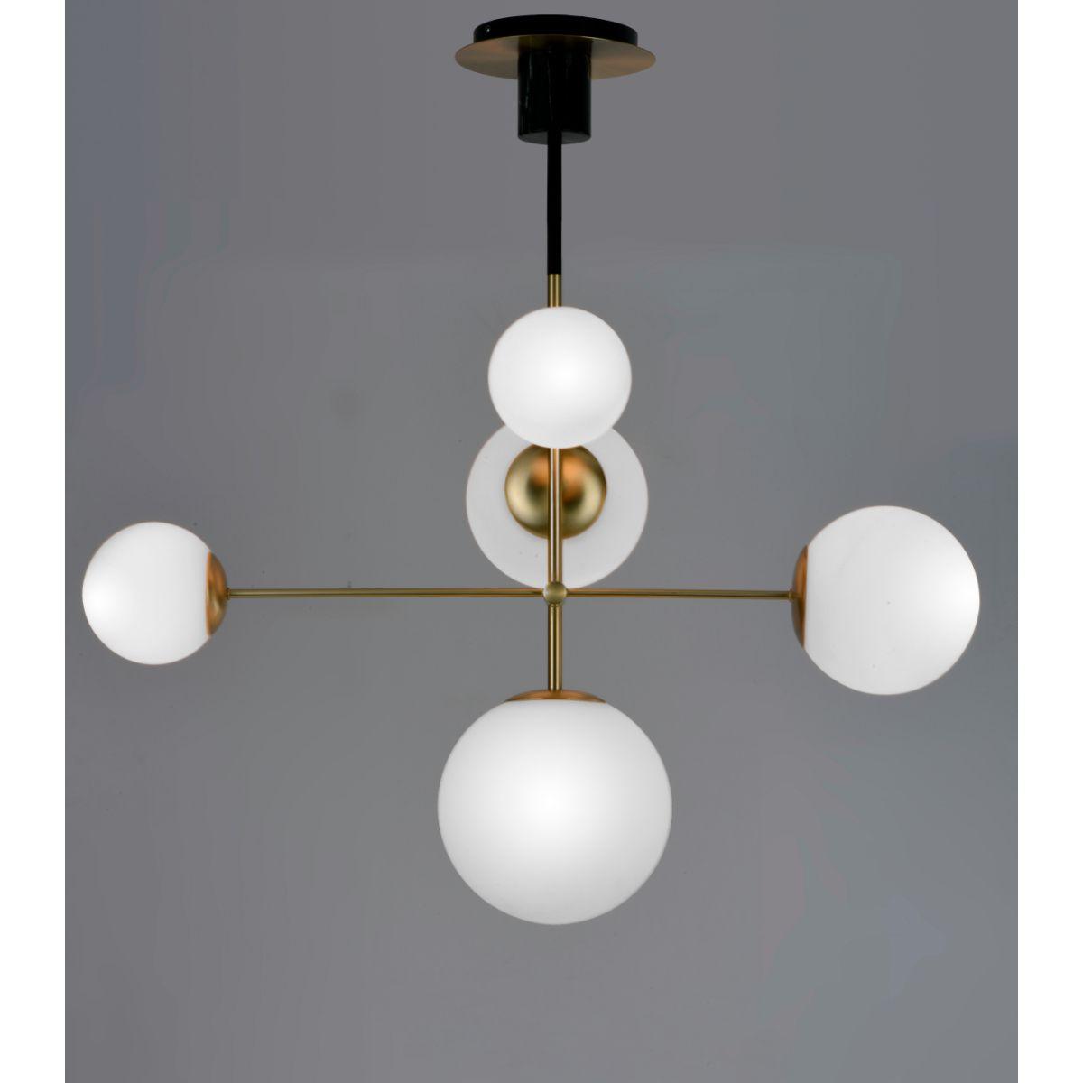 Vesper 38 in. 5 Lights Pendant Light Satin Brass Finish - Bees Lighting