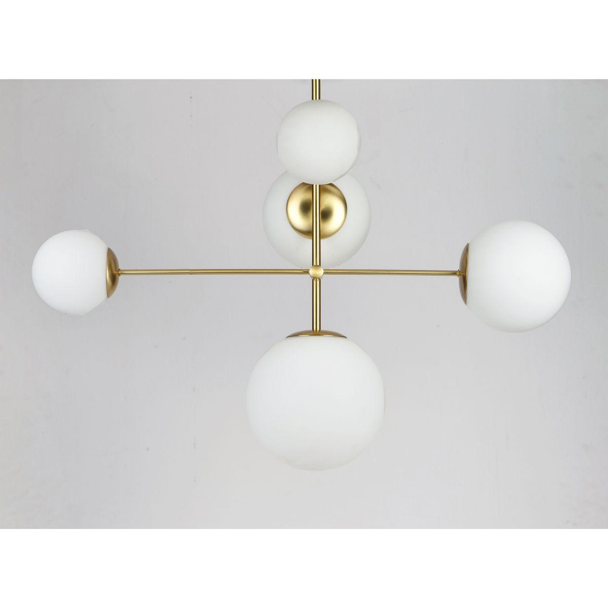 Vesper 38 in. 5 Lights Pendant Light Satin Brass Finish - Bees Lighting