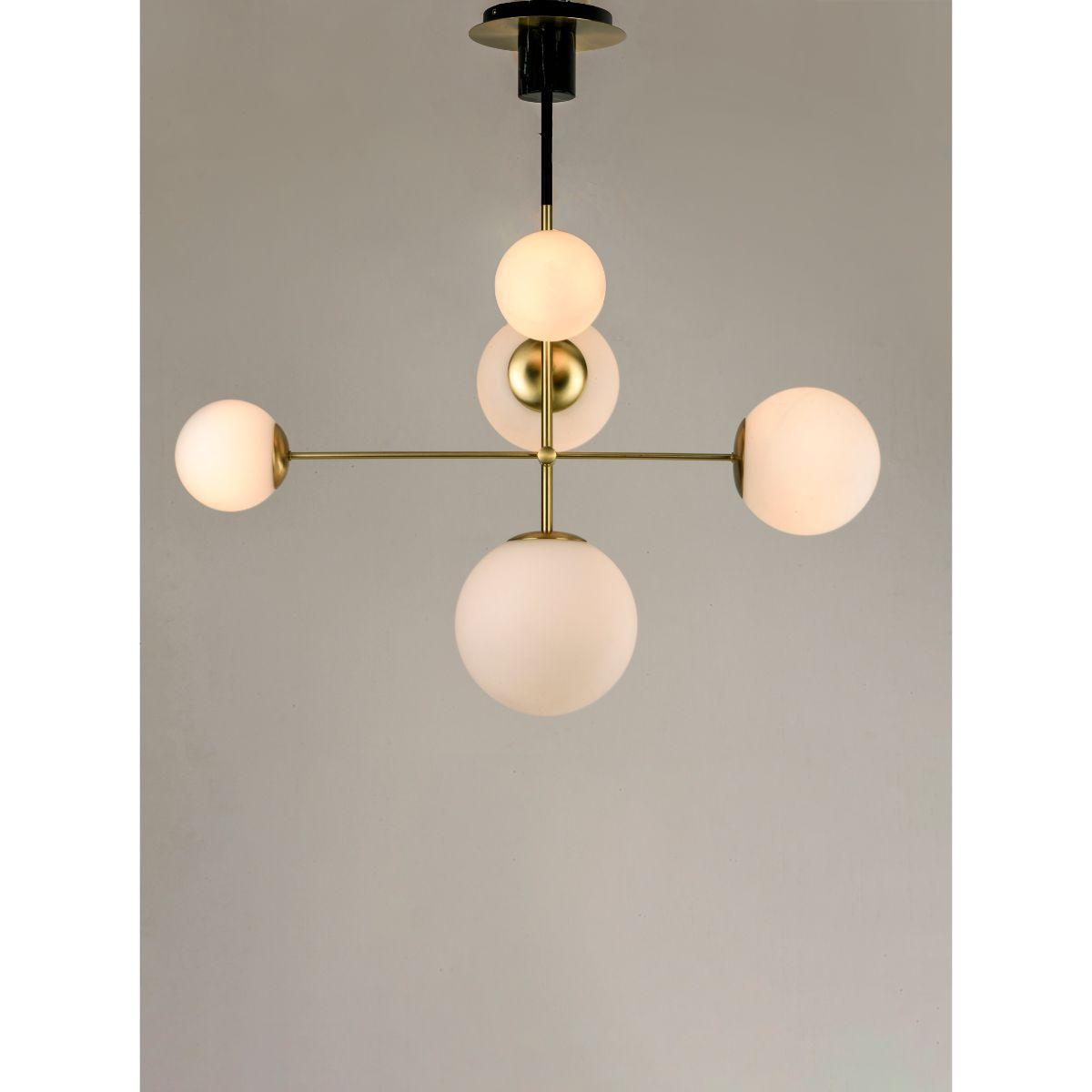 Vesper 38 in. 5 Lights Pendant Light Satin Brass Finish - Bees Lighting